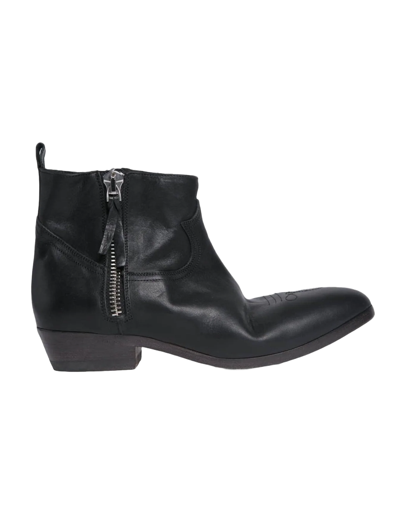 Women | Black Leather Ankle Boots