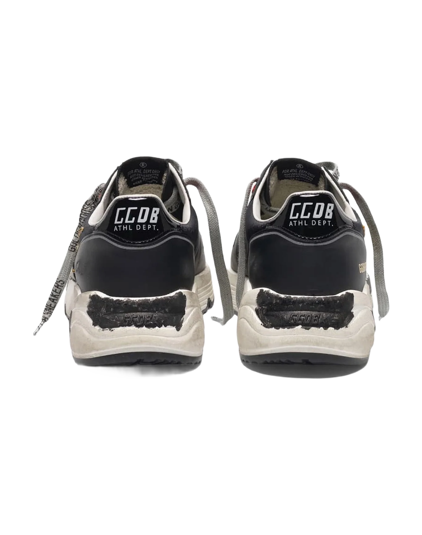 Women | Black Running Sole Sneakers with Glittery Gold Star - Image 2