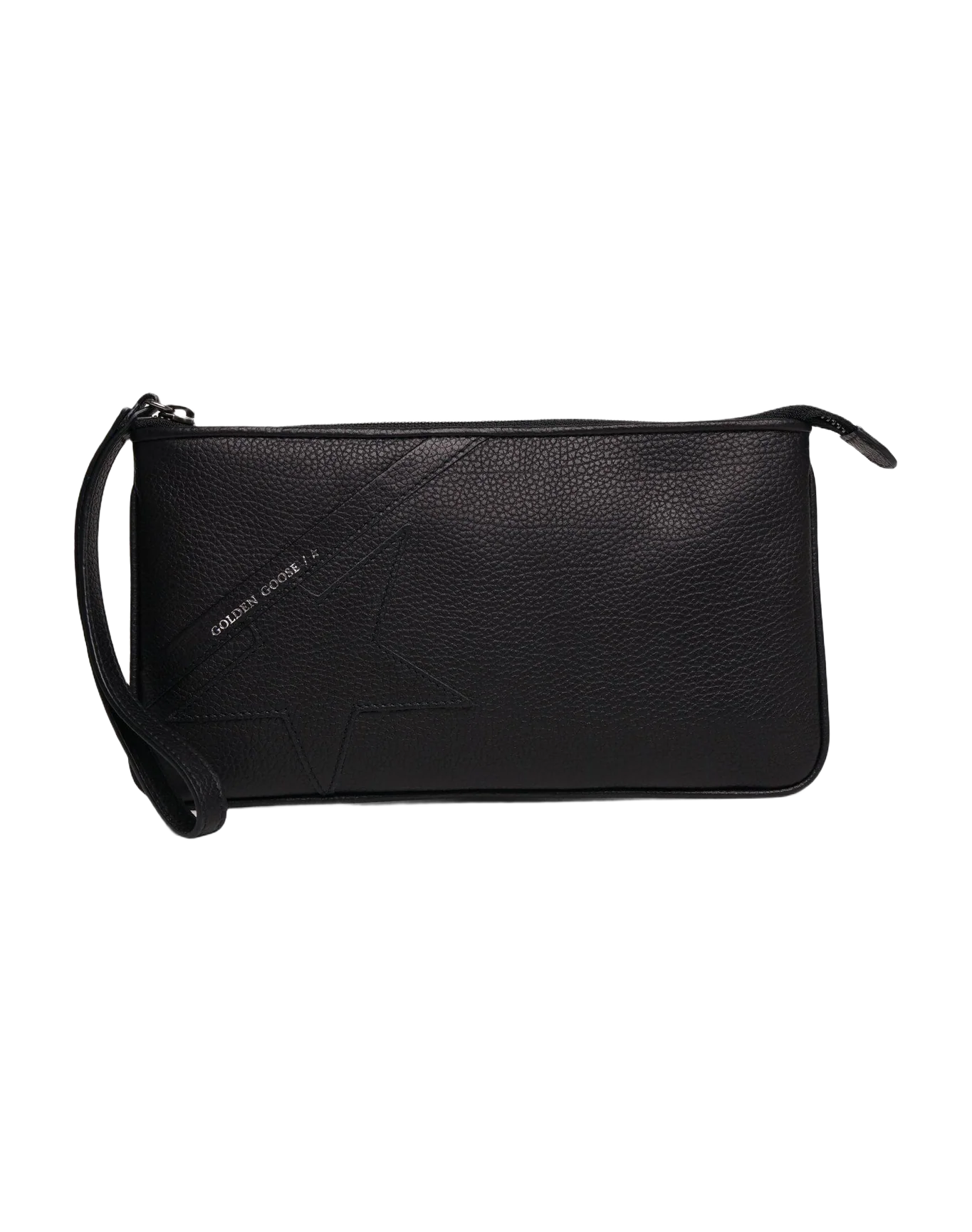 Women | Black Star Wrist Clutch Bag Grained Leather - Image 2