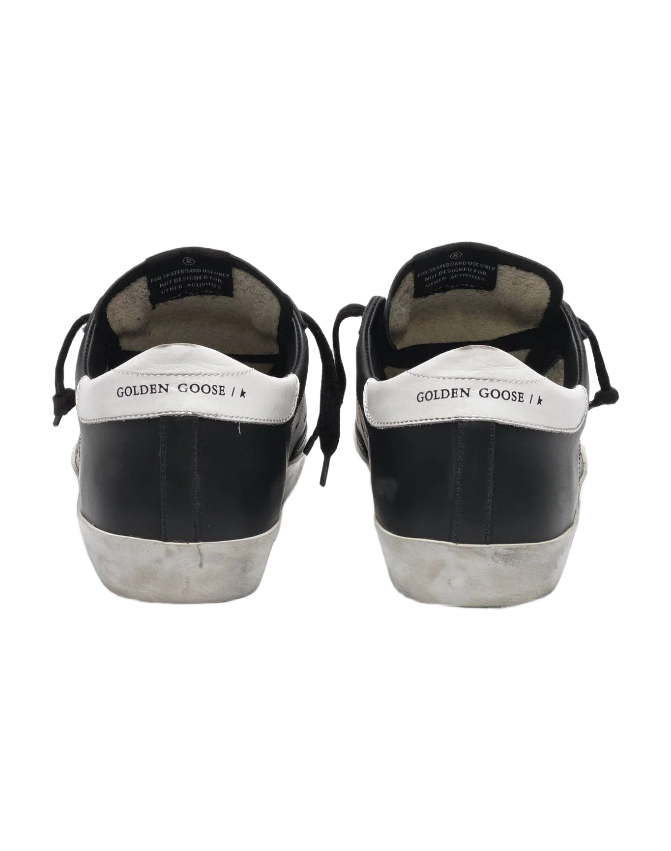 Women | Black Super-Star Sneakers Leather with White Star - Image 6
