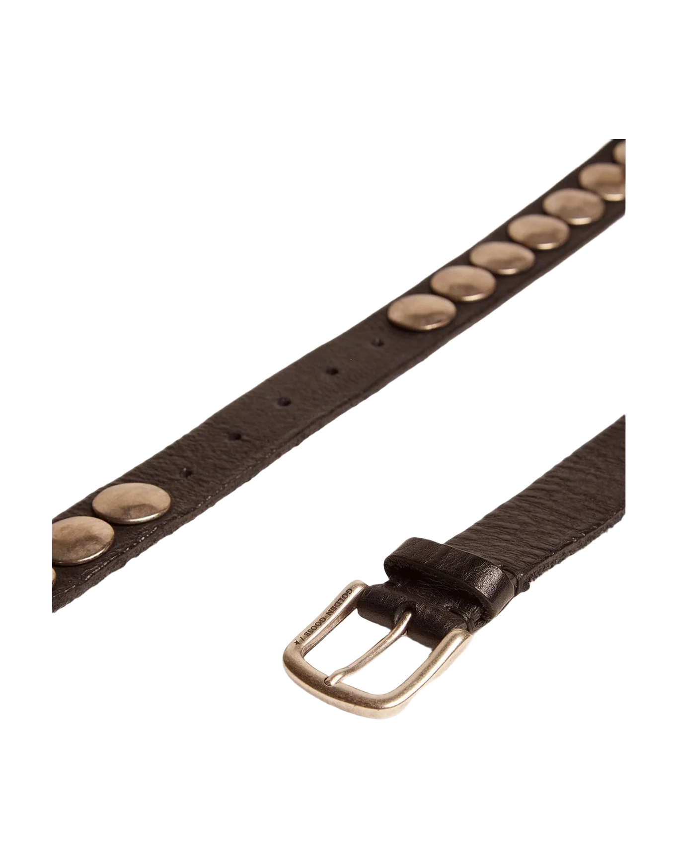 Women | Black Trinidad Belt Washed Leather with Silver Studs | Black