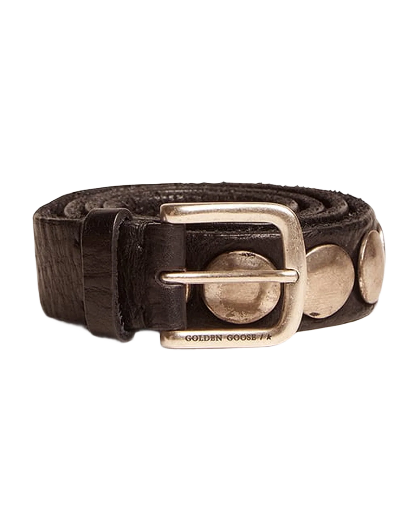 Women | Black Trinidad Belt Washed Leather with Silver Studs | Black - Image 6