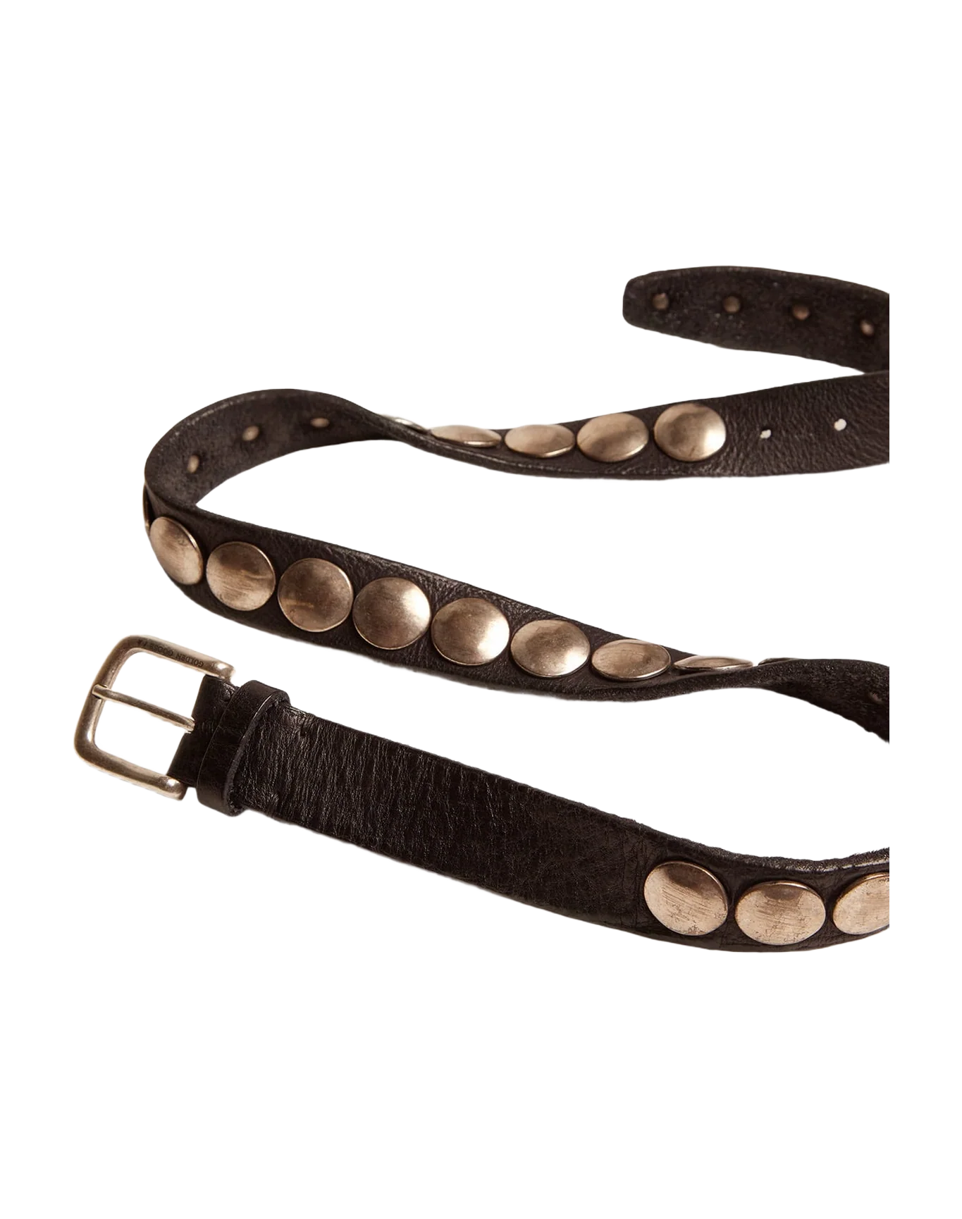 Women | Black Trinidad Belt Washed Leather with Silver Studs | Black - Image 8