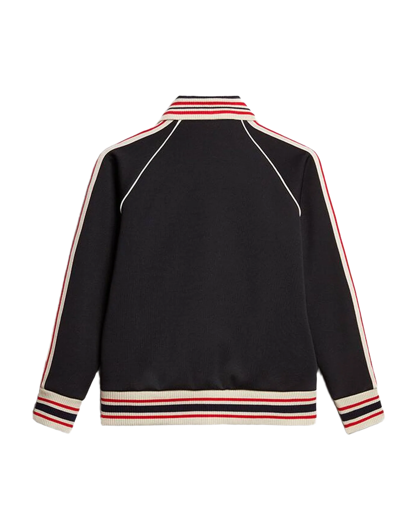 Women | Black Zipped Sweatshirt with Side Strips | Dark Blue x Papyrus - Image 5