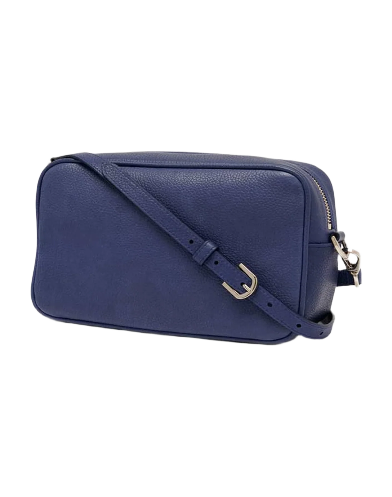 Women | Blue Star Bag with Shoulder Strap Made Of Pebbled Leather - Image 9