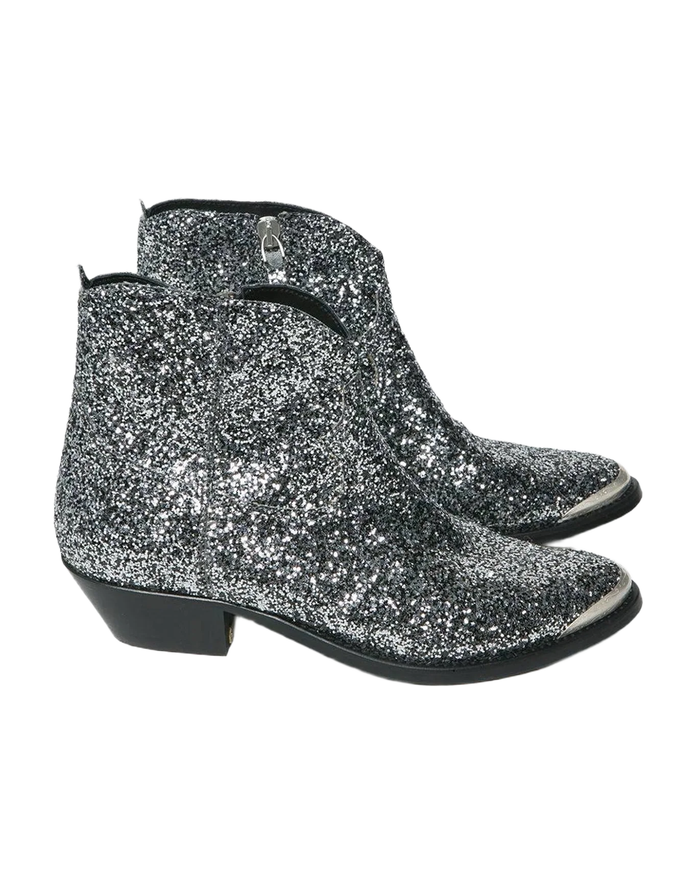 Women | Boots Young Silver-Black Glitter