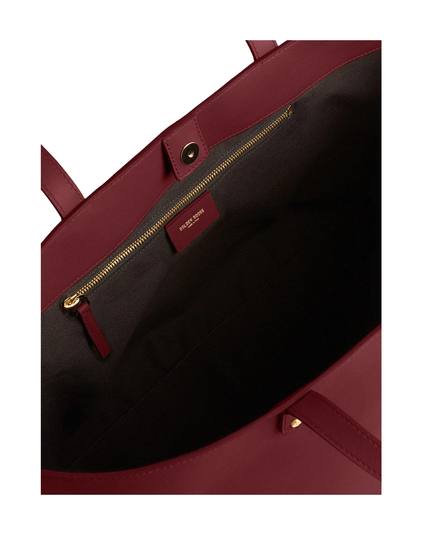 Women | Burgundy Pasadena Bag Smooth Leather with Gold Logo | Burgundy - Image 7