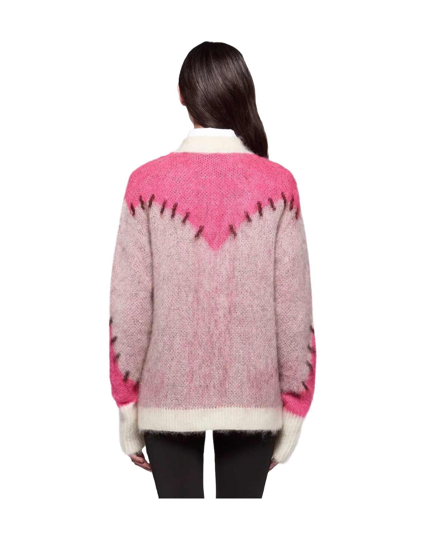 Women | Cardigan White & Pink - Image 2