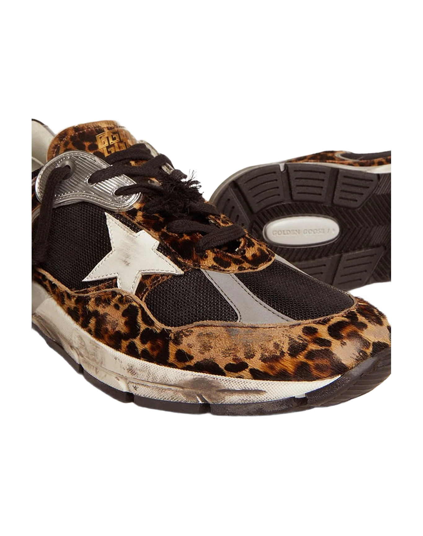 Women | Dad-Star Leopard Print Pony Skin & White Star | Beige Brown Black Leo x Black x White - Image 8