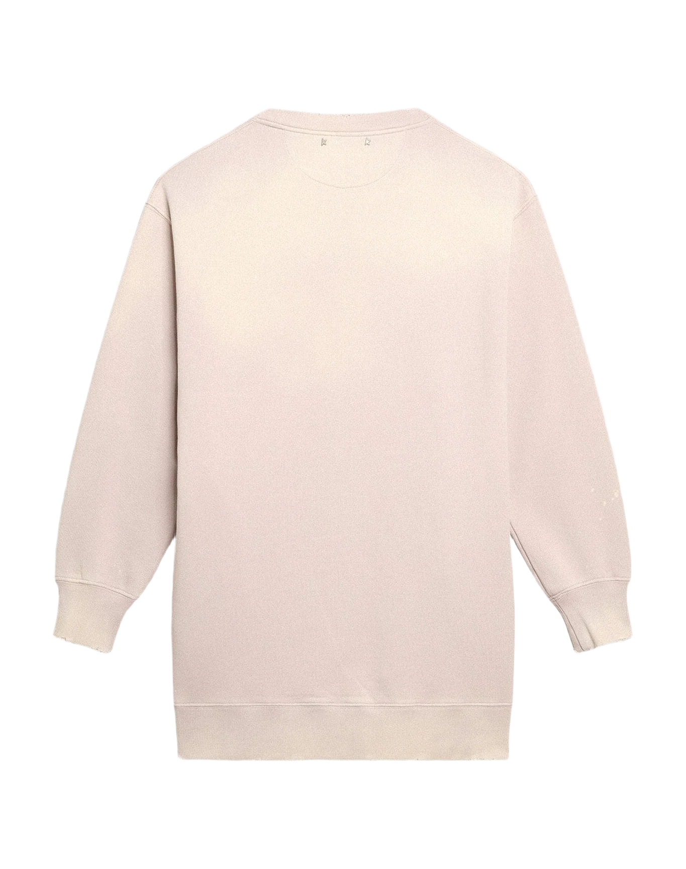 Women | Distressed-Finish Pale Pink Sweatshirt Dress | Shadow Gray - Image 3