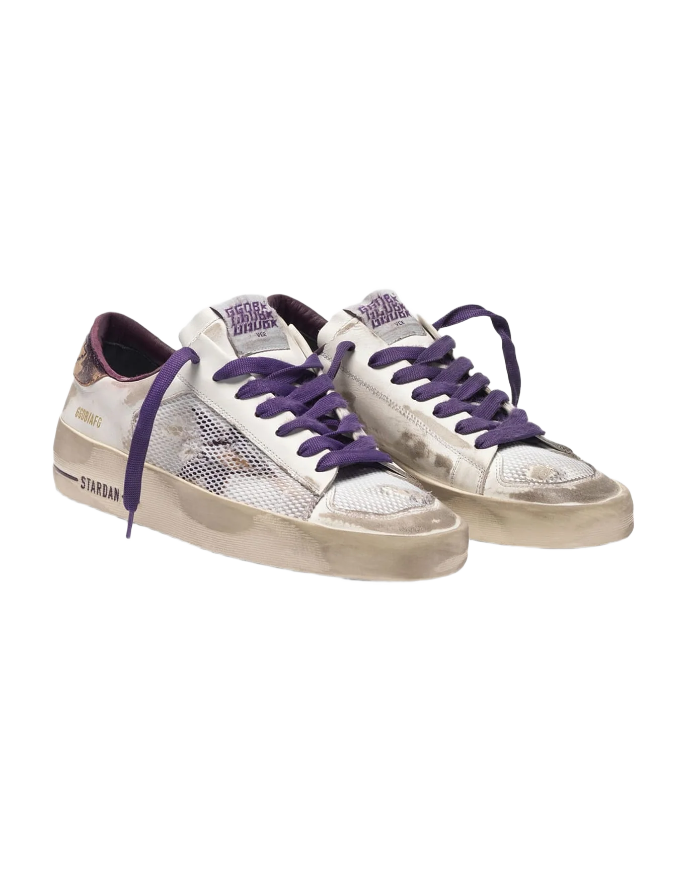 Women | Distressed White & Purple Stardan Ltd Sneakers - Image 5
