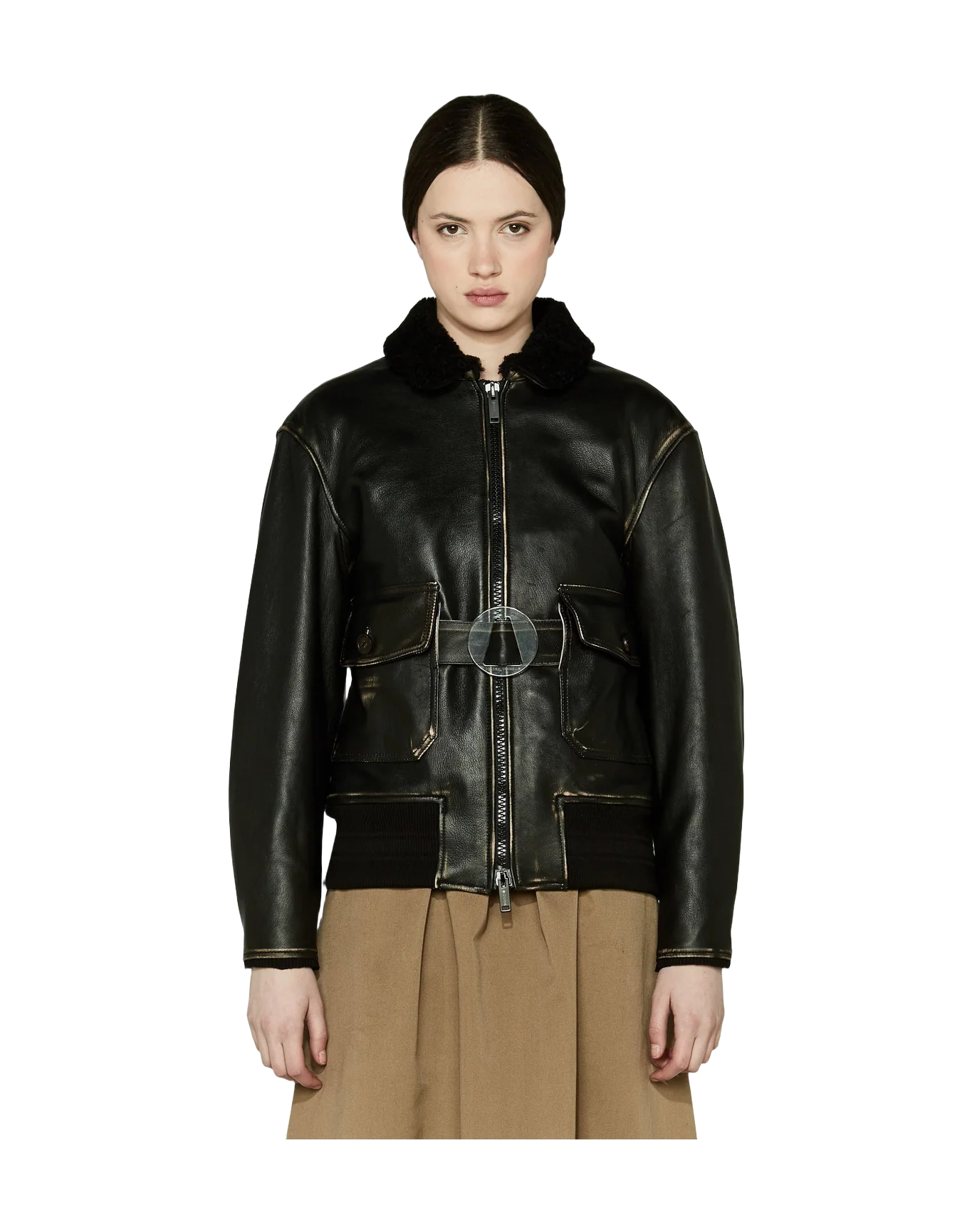 Women | Erika Bomber Jacket Vintage-Look Nappa Leather - Image 6