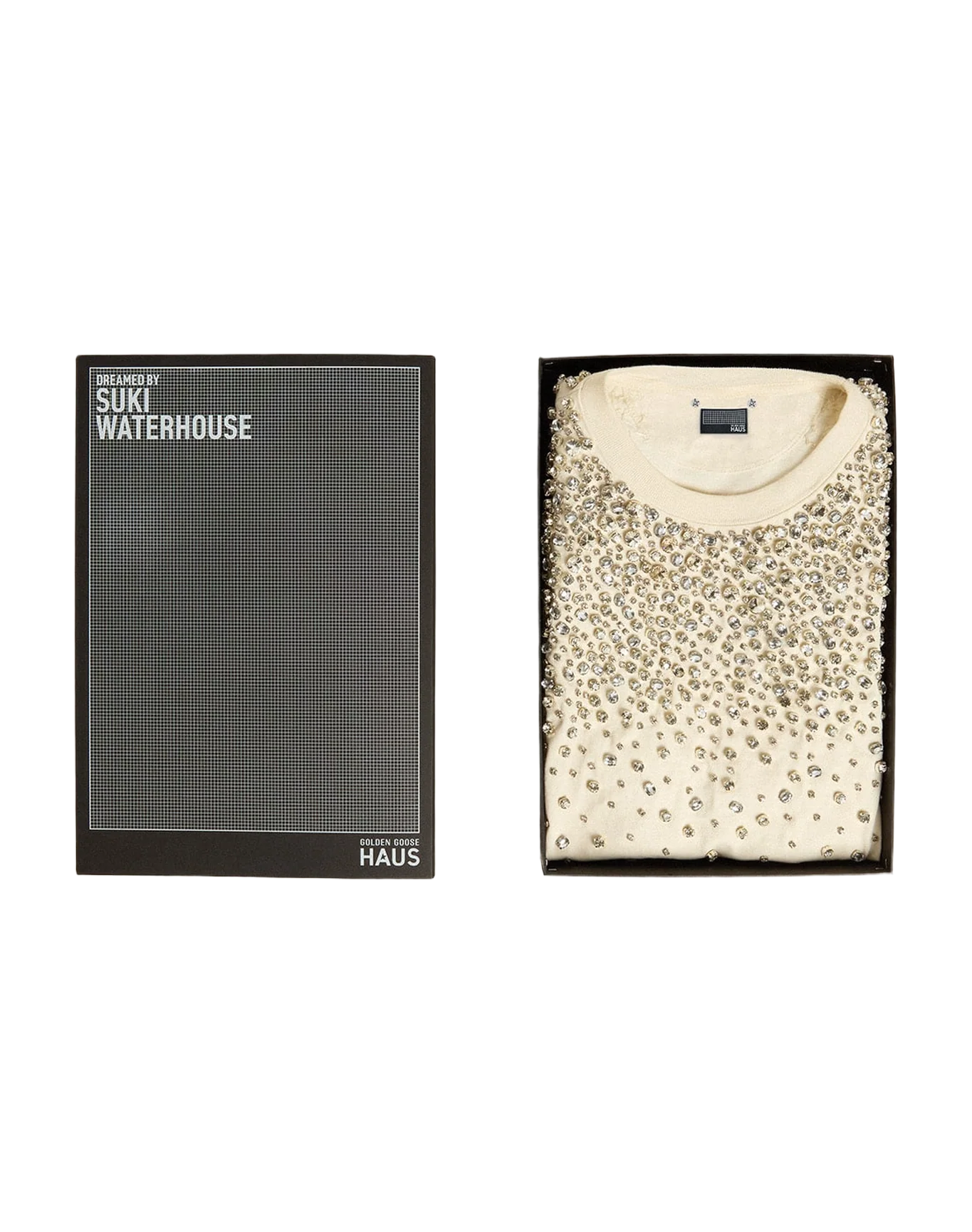 Women | Exclusive Haus Of Dreamers T-Shirt Worn White with Swarovski Embroidery | Artic Wolf x Crystals - Image 5