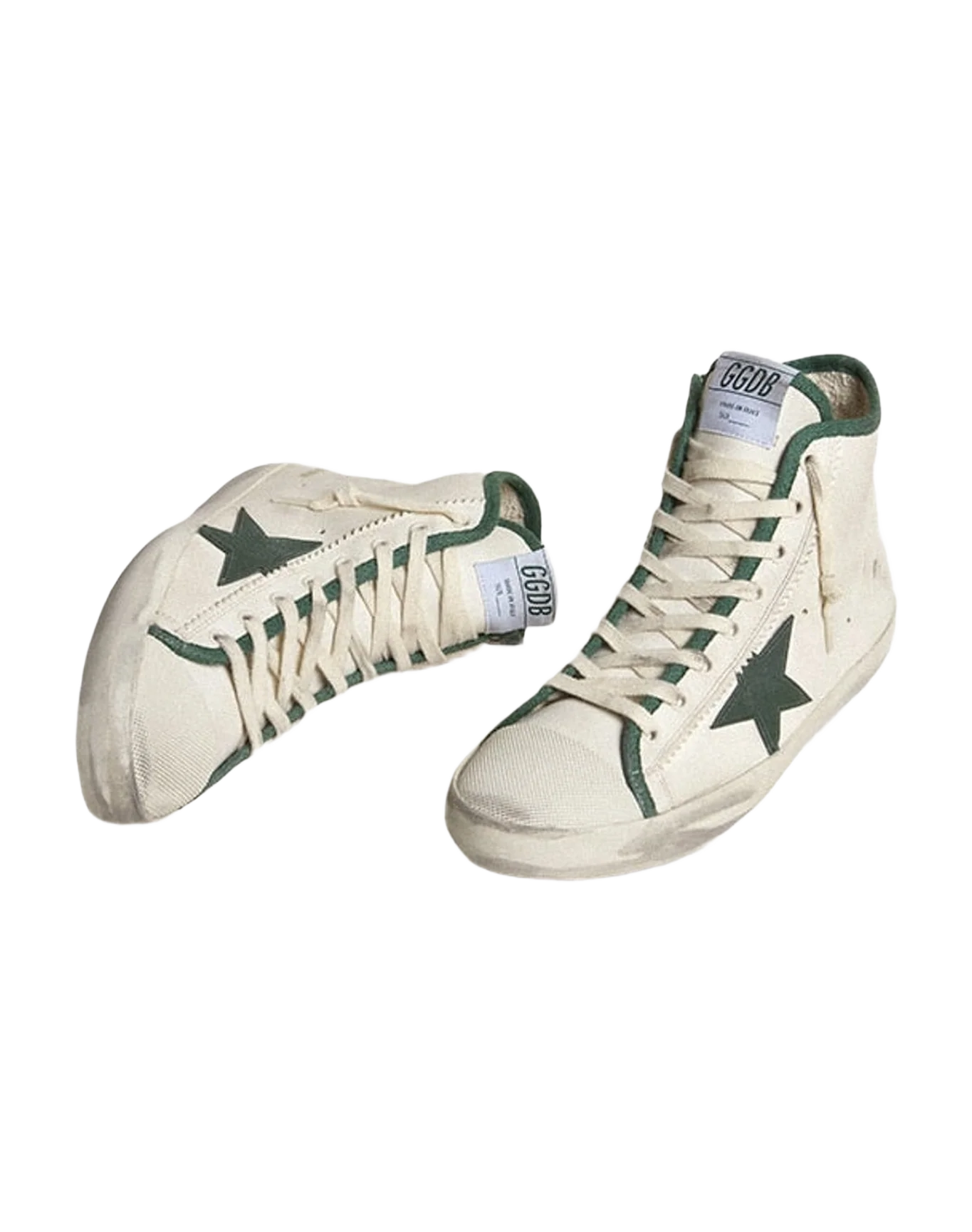 Women | Francy Ltd Nappa Leather with Green Rubber Star | White x Green