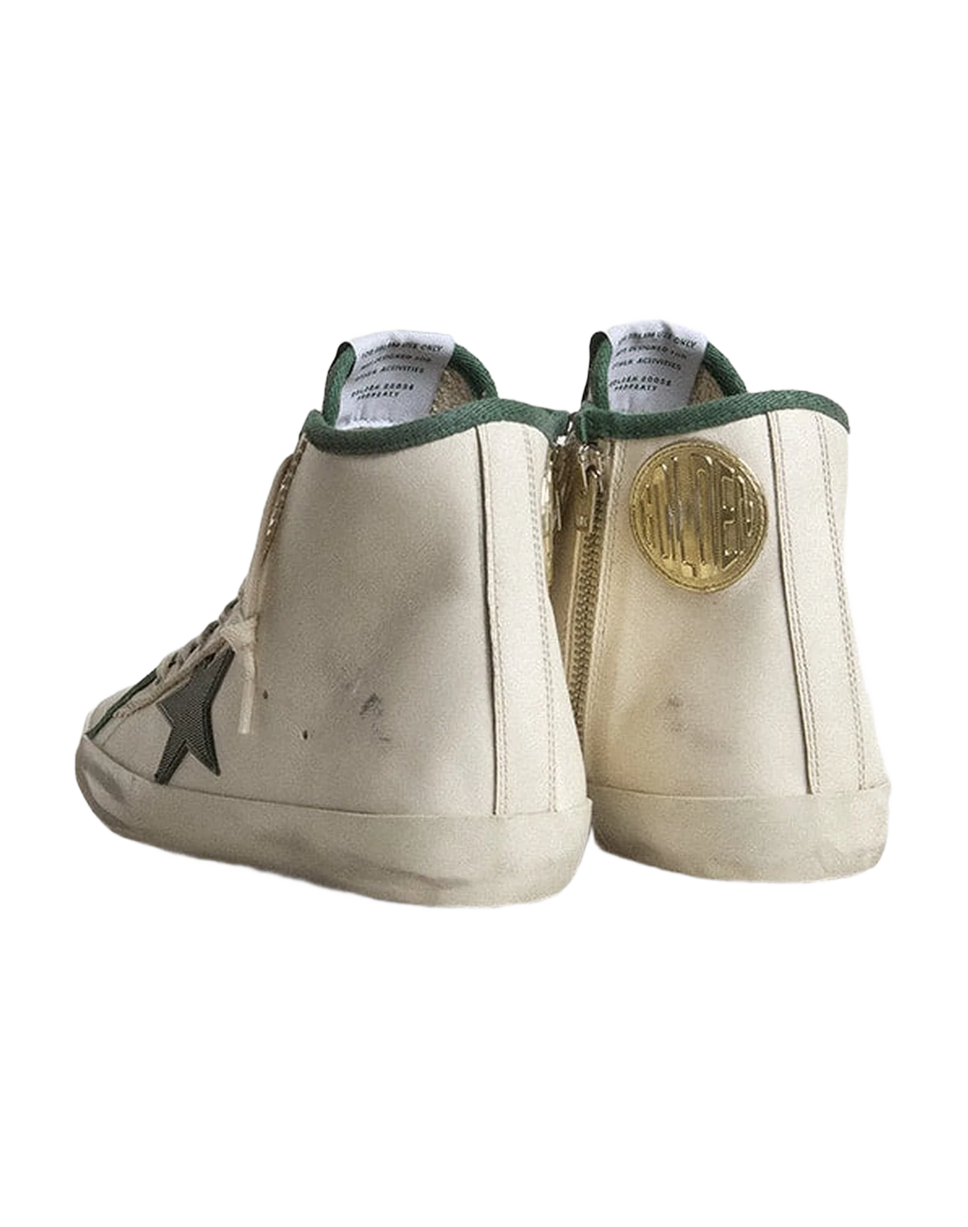 Women | Francy Ltd Nappa Leather with Green Rubber Star | White x Green - Image 5