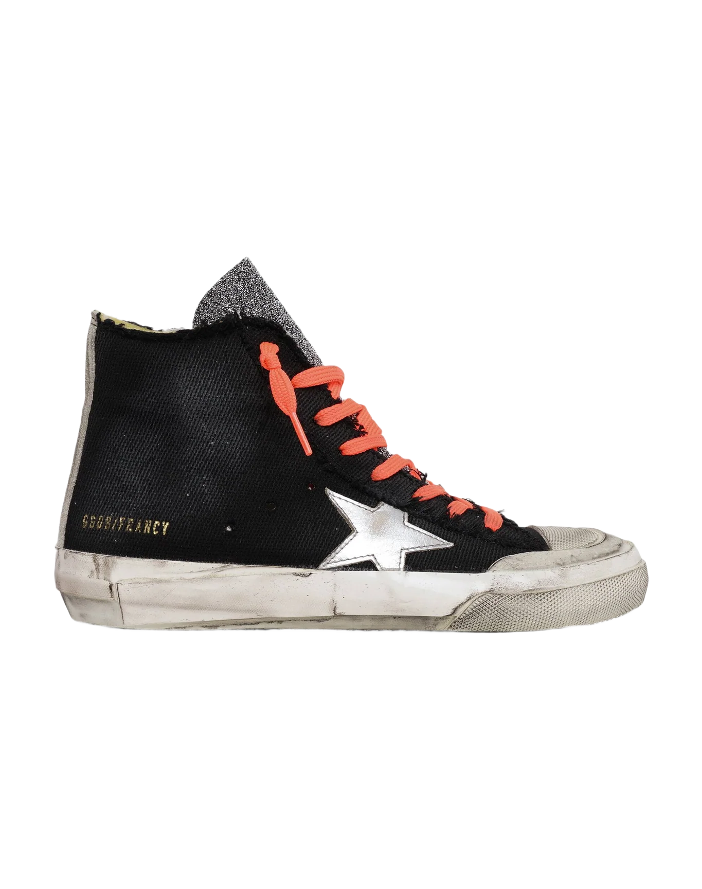 Women | Francy Penstar Black Canvas with Crystal Tongue & Laminated Star | Black x Silver x Ice - Image 3