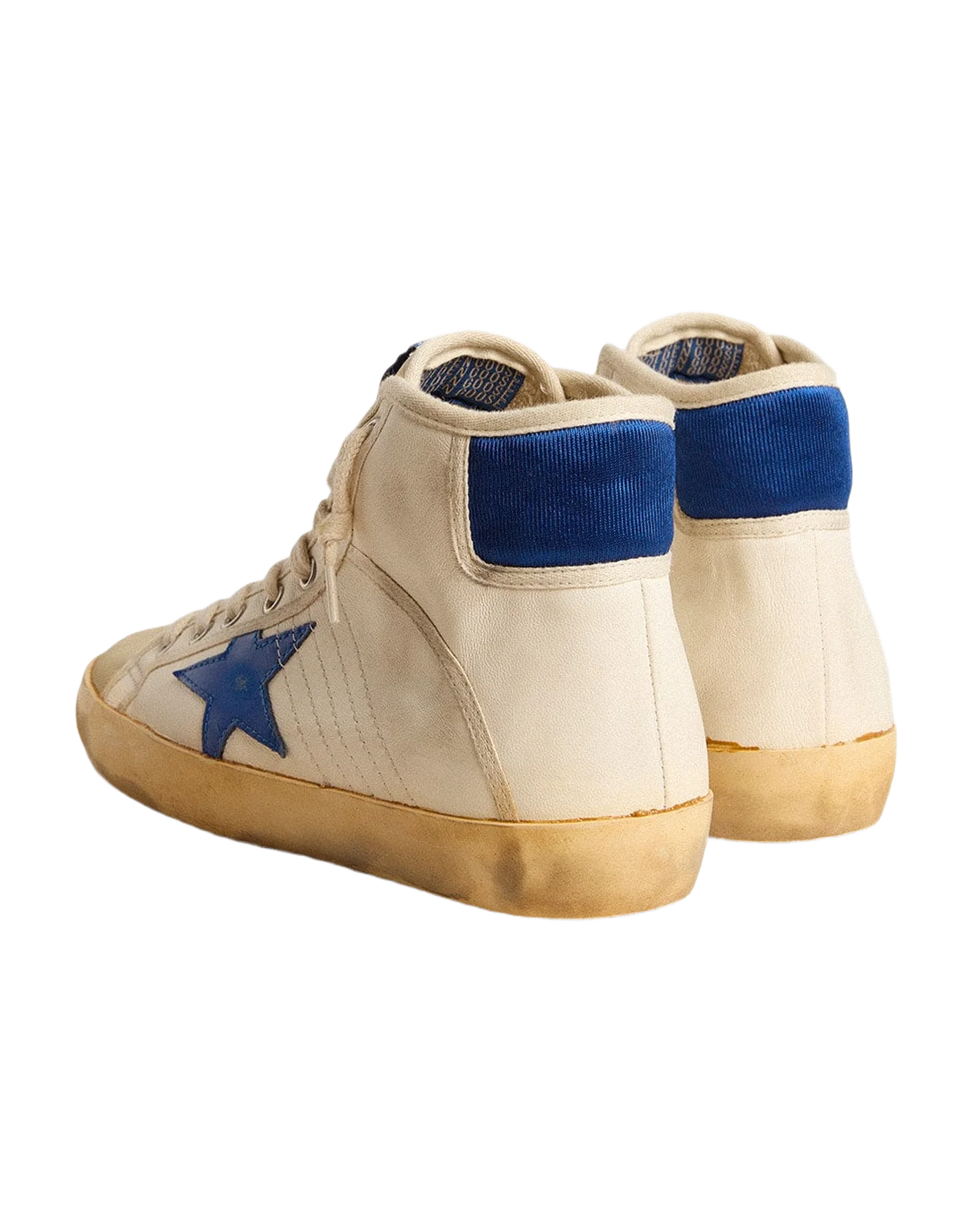 Women | Francy Penstar Lab Nappa Leather with Blue Star & Nylon Heel Tab | Butter x Blue - Image 7