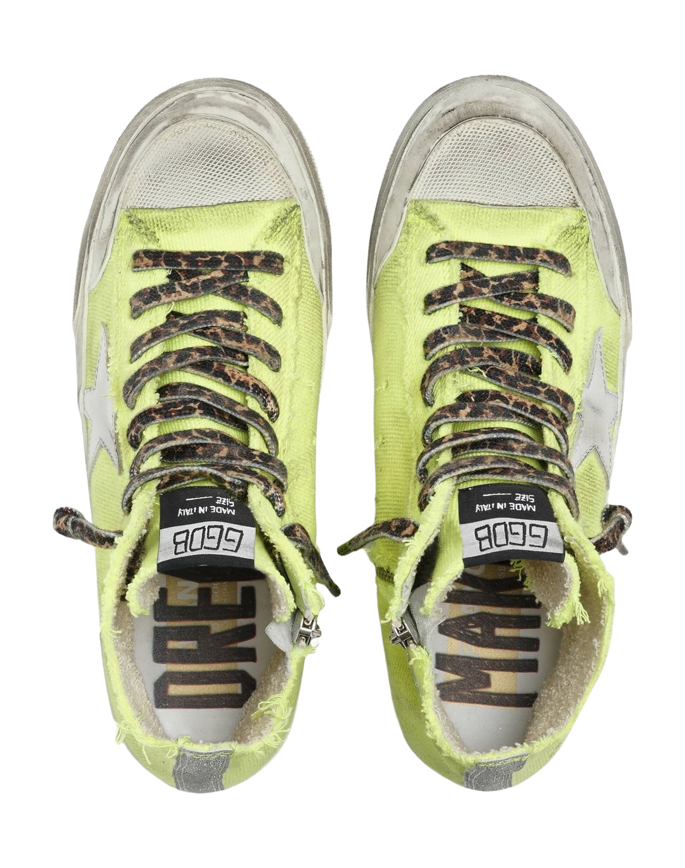 Women | Francy Sneakers Fluorescent Yellow Nylon with White Leather Star | Fluo Yellow x White x Silver