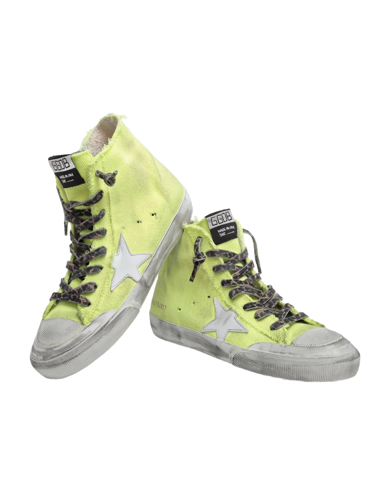 Women | Francy Sneakers Fluorescent Yellow Nylon with White Leather Star | Fluo Yellow x White x Silver - Image 2