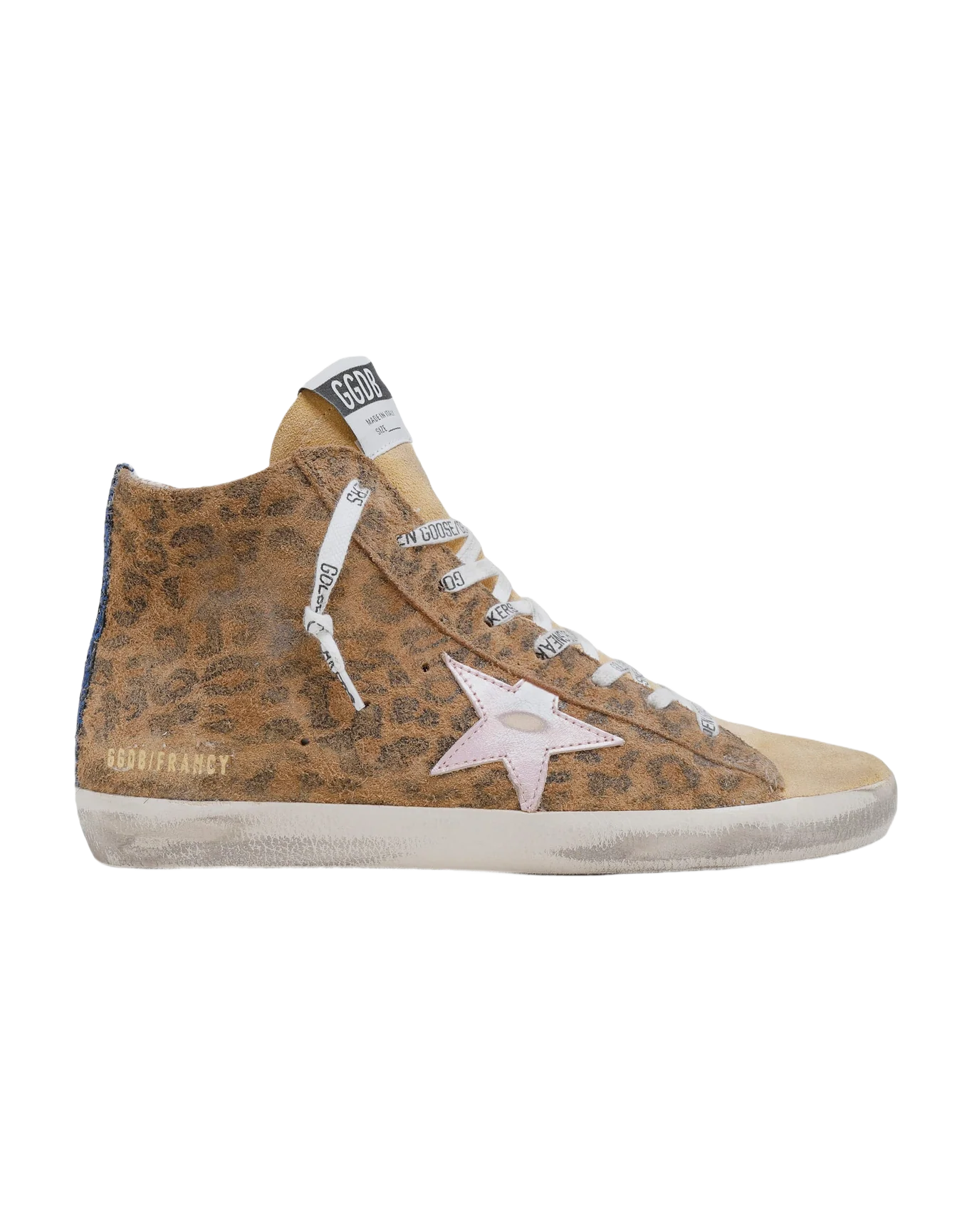 Women | Francy Sneakers Leopard Print Suede & Laminated Star | Beige Brown Black x Salmon x Mazarine Blue - Image 2