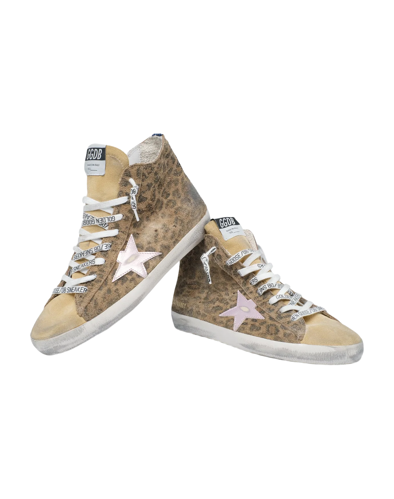 Women | Francy Sneakers Leopard Print Suede & Laminated Star | Beige Brown Black x Salmon x Mazarine Blue - Image 5