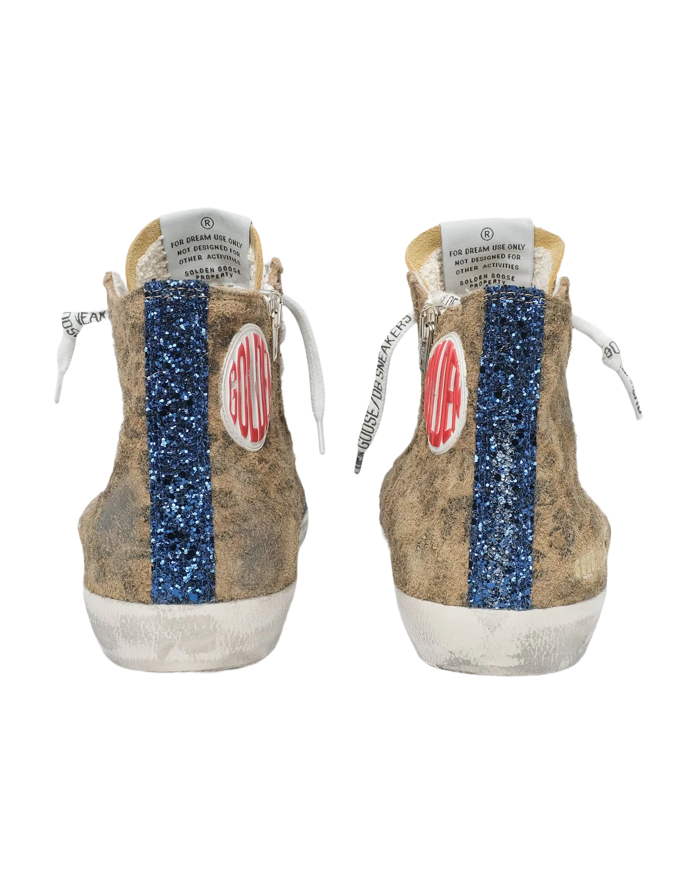Women | Francy Sneakers Leopard Print Suede & Laminated Star | Beige Brown Black x Salmon x Mazarine Blue - Image 7