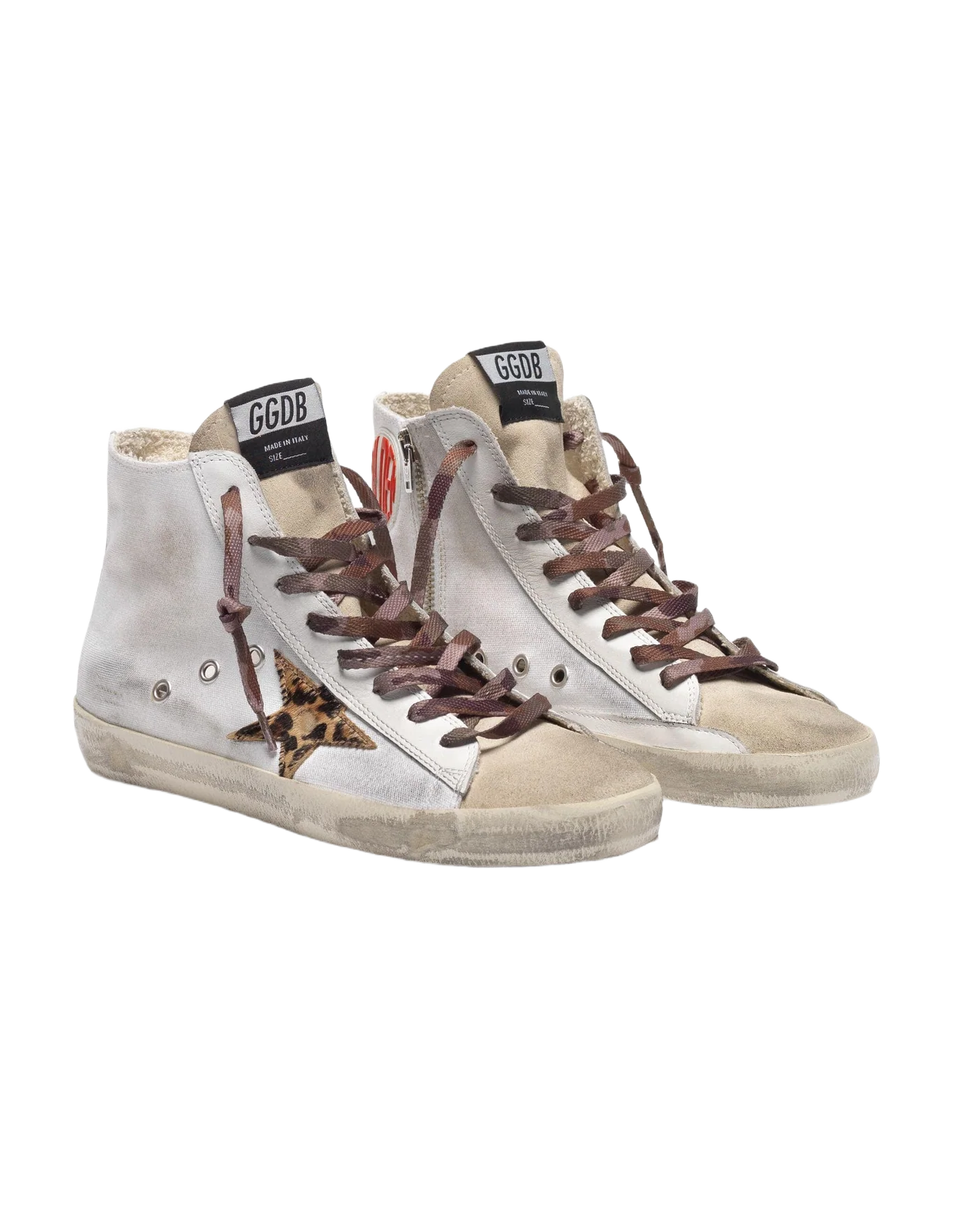 Women | Francy Sneakers White Canvas Whit Animalier Star & Camouflage Laces - Image 3