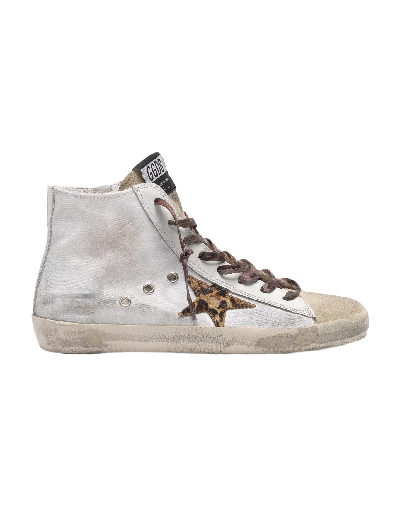 Women | Francy Sneakers White Canvas Whit Animalier Star & Camouflage Laces - Image 8