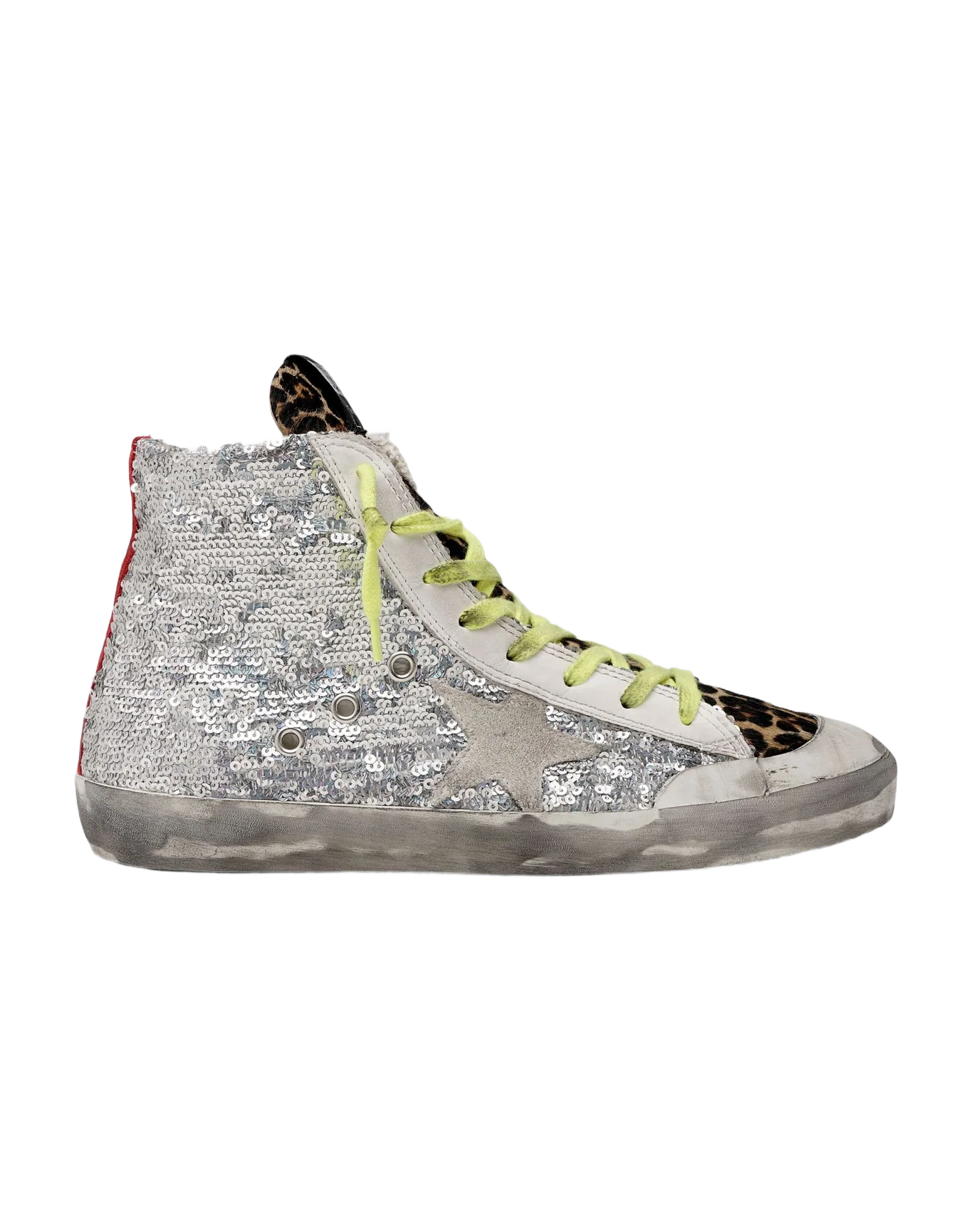 Women | Francy Sneakers with Silver Sequins & Leopard-Print Pony Skin - Image 6