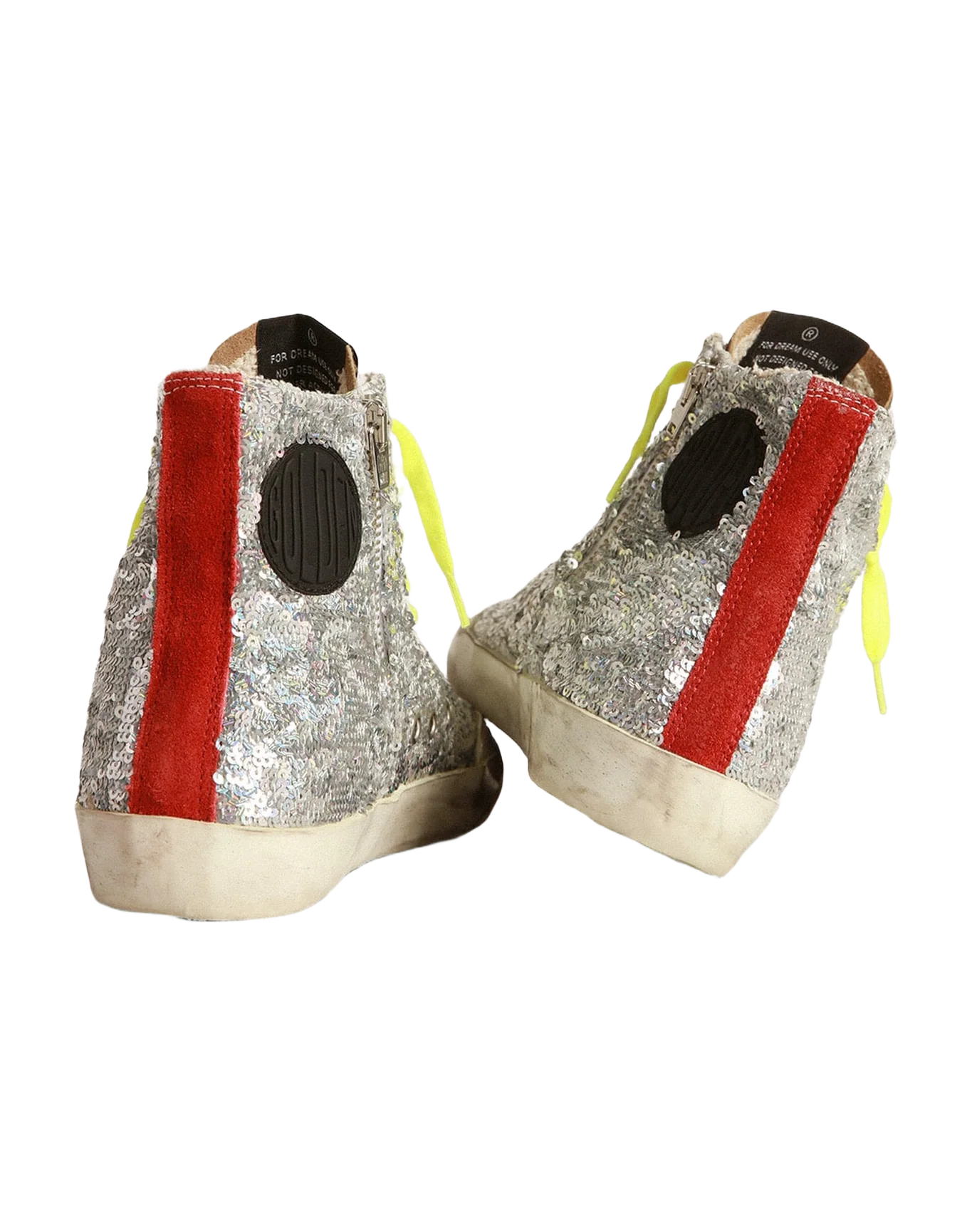 Women | Francy Sneakers with Silver Sequins & Leopard-Print Pony Skin | Silver x Beige Brown Leo x Ice x Red - Image 4