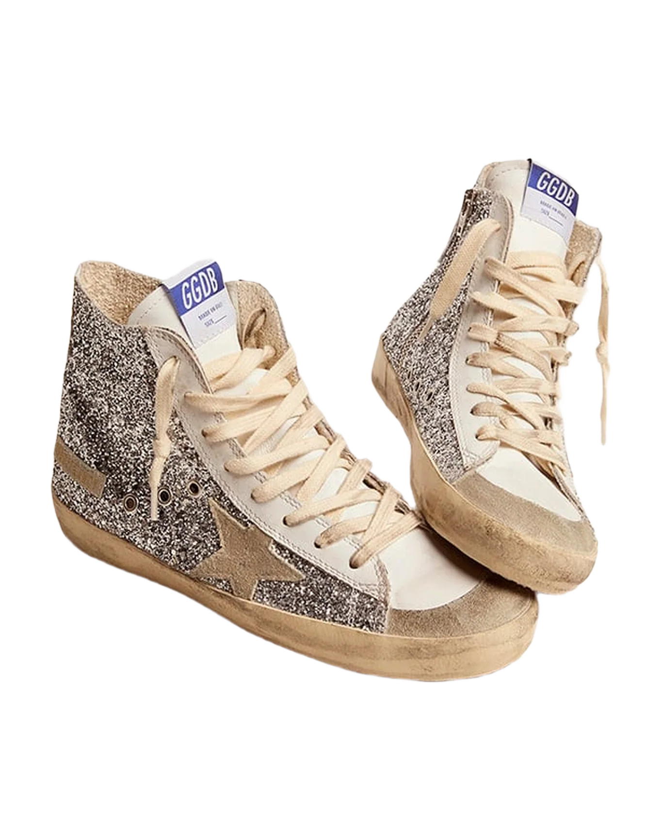 Women | Francy with Glitter Upper & Ice-Gray Suede Star | Silver x White x Ice x White Baby Pink Star - Image 7