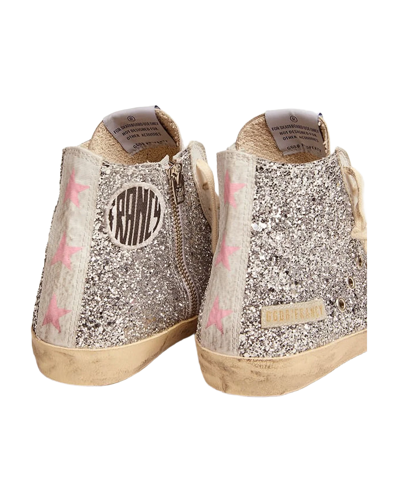 Women | Francy with Glitter Upper & Ice-Gray Suede Star | Silver x White x Ice x White Baby Pink Star - Image 9