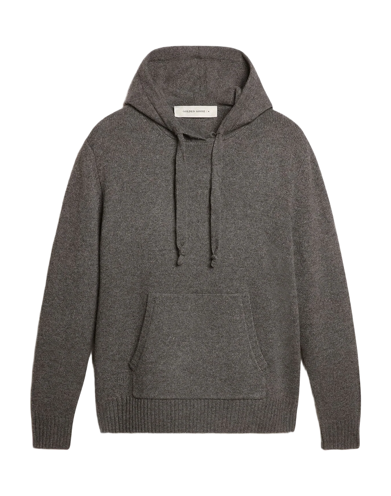 Women | Gray Cashmere Blend Sweatshirt with Hood | Grey Melange - Image 12