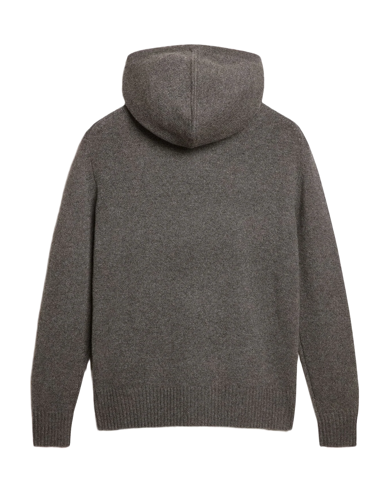 Women | Gray Cashmere Blend Sweatshirt with Hood | Grey Melange - Image 4