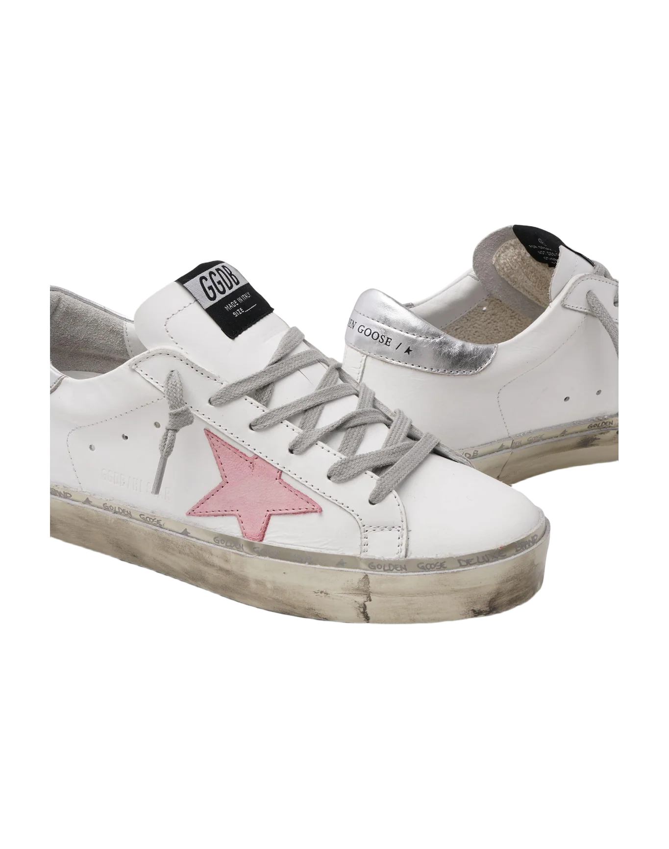 Women | Hi Star Leather Upper Nabuk Star Laminated Heel | White x Pink Pastel x Silver x Gold - Image 2