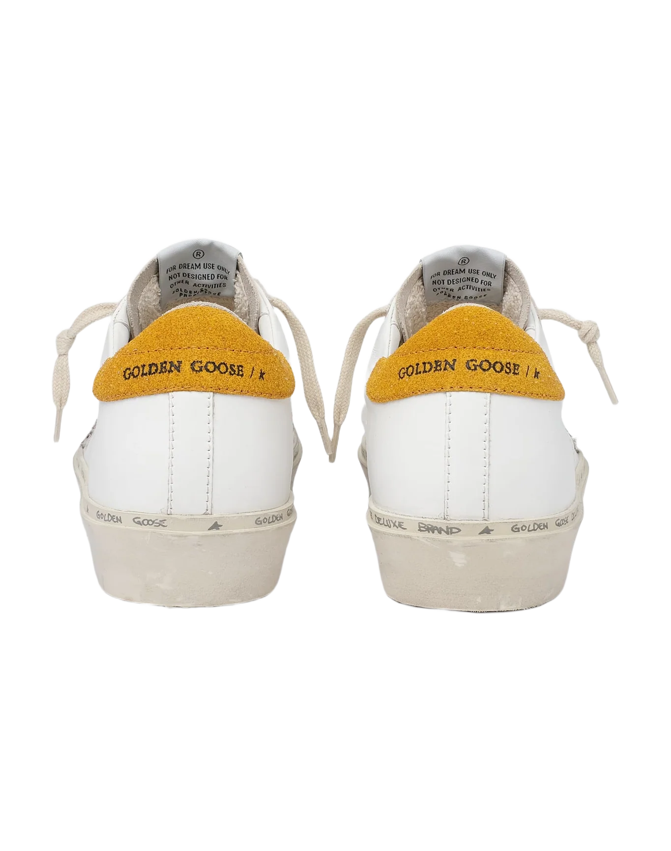 Women | Hi Star Ltd Sneakers with Polka-Dot Pony Skin Star & Suede Heel Tab | White x White Black Pois x Mustard - Image 5