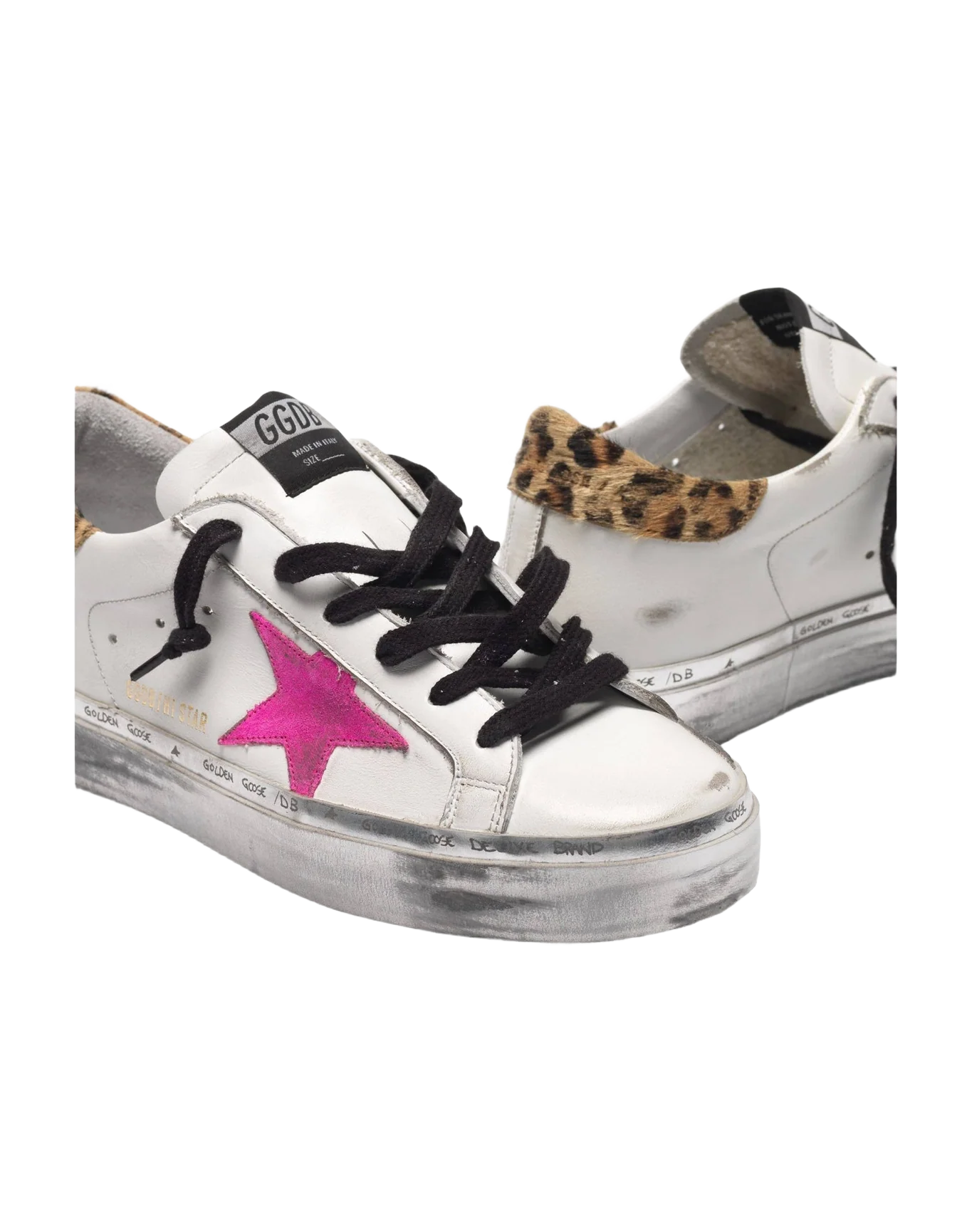 Women | Hi Star Sneakers with Fuchsia Star & Leopard-Print Heel Tab