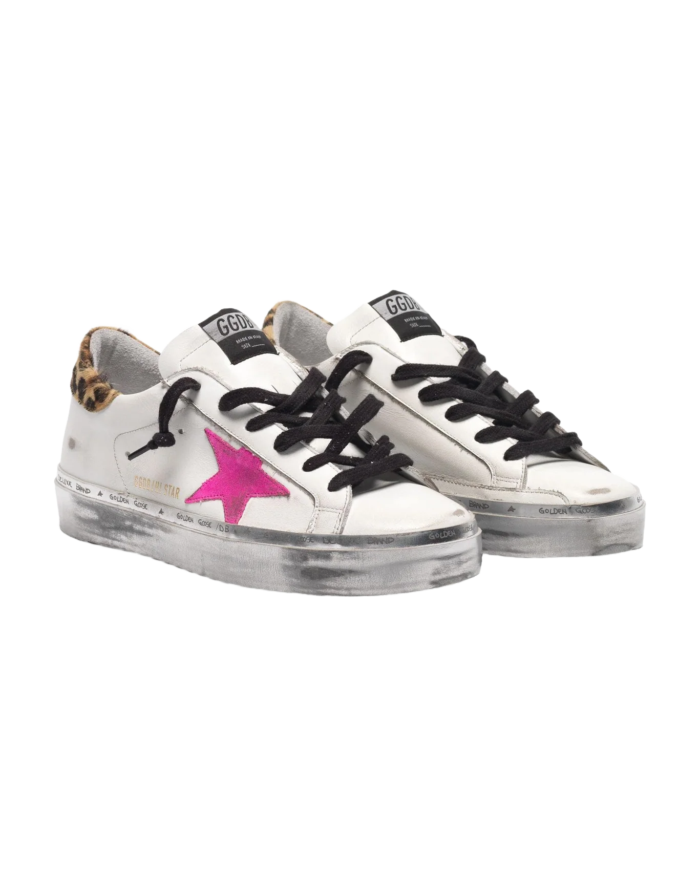 Women | Hi Star Sneakers with Fuchsia Star & Leopard-Print Heel Tab - Image 2
