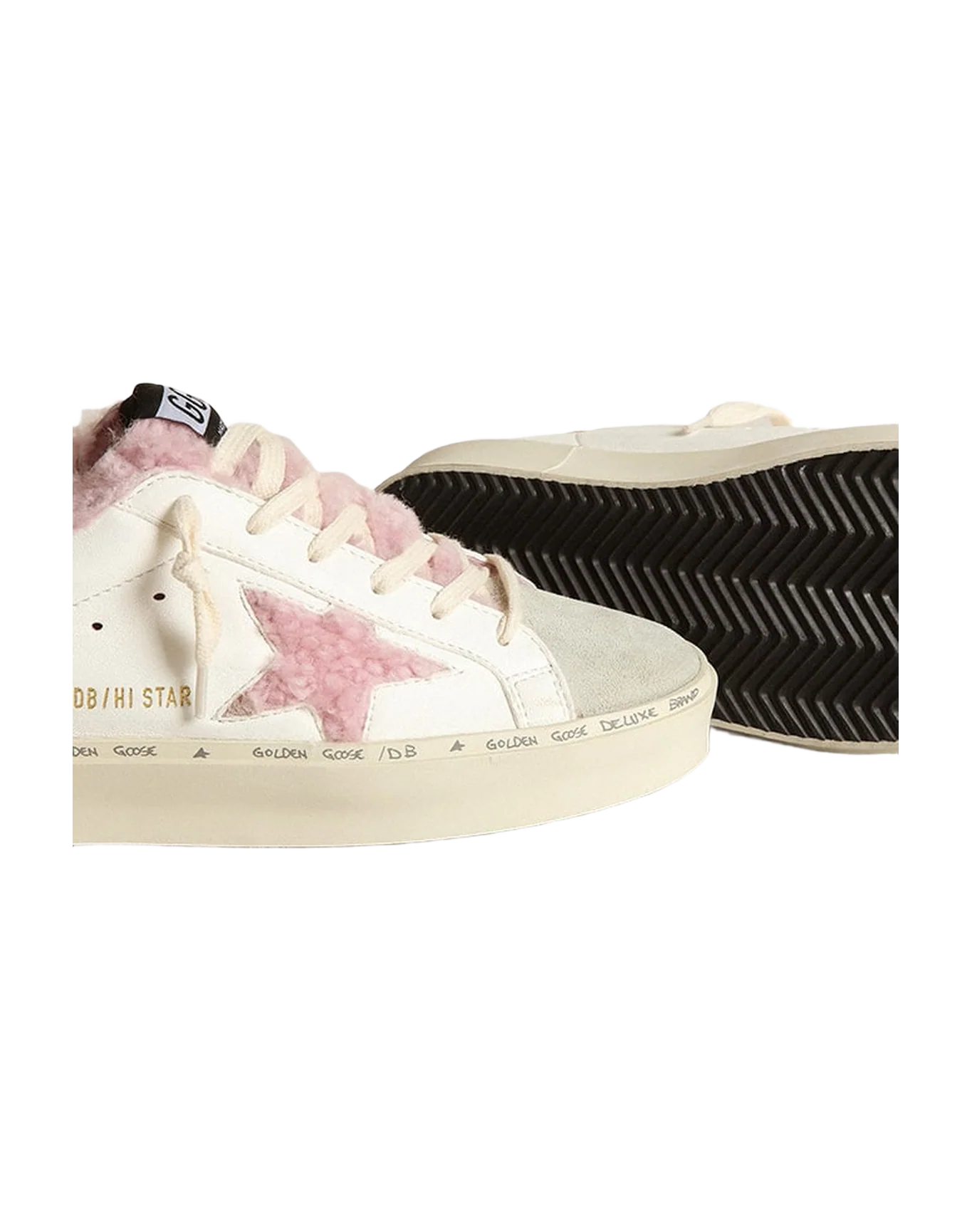 Women | Hi Star White Nappa with Pink Shearling Star & Lining | White x Ice x Antique Pink x Nude - Image 4