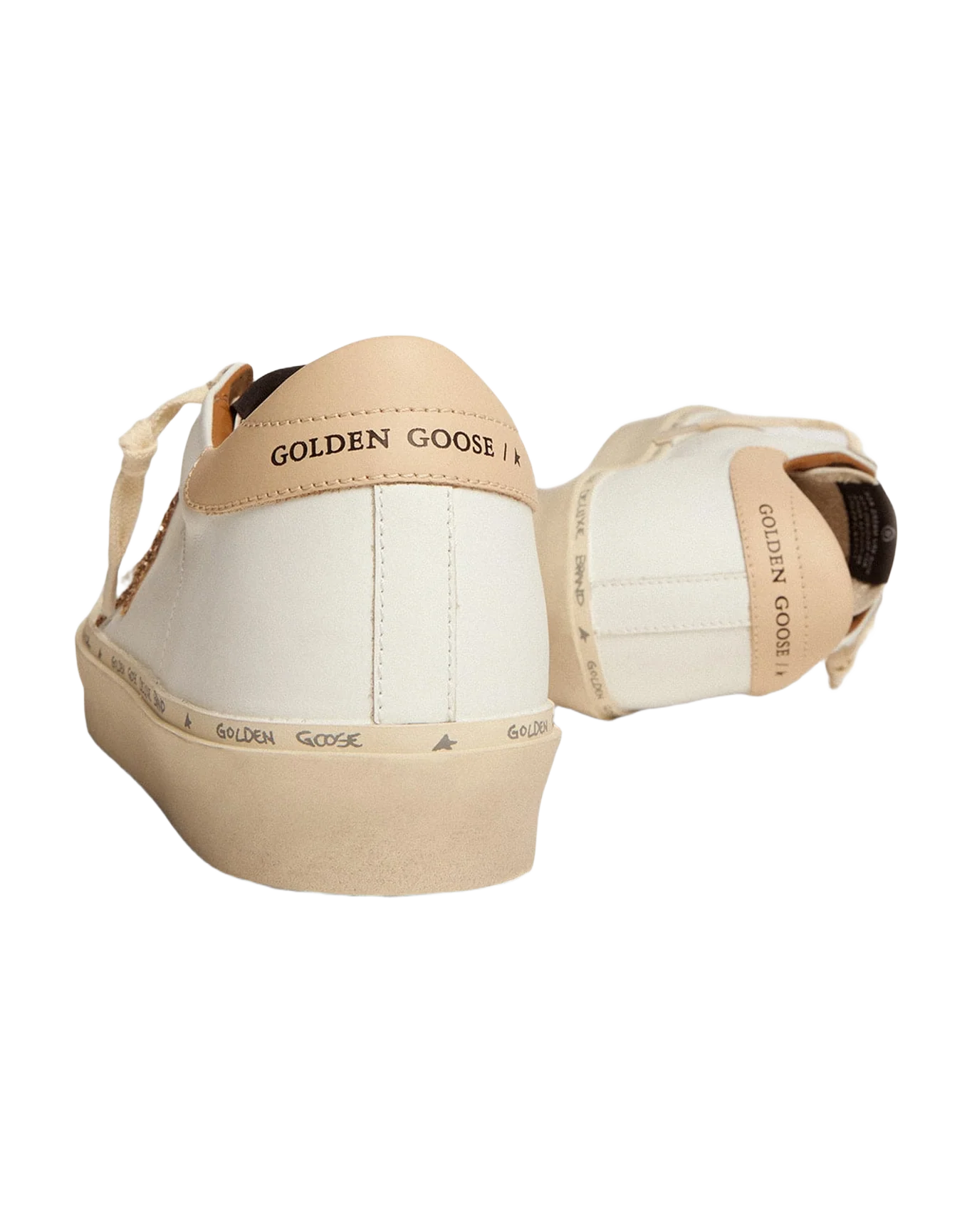 Women | Hi Star with Gold Glitter Star | White x Gold x Beige - Image 6