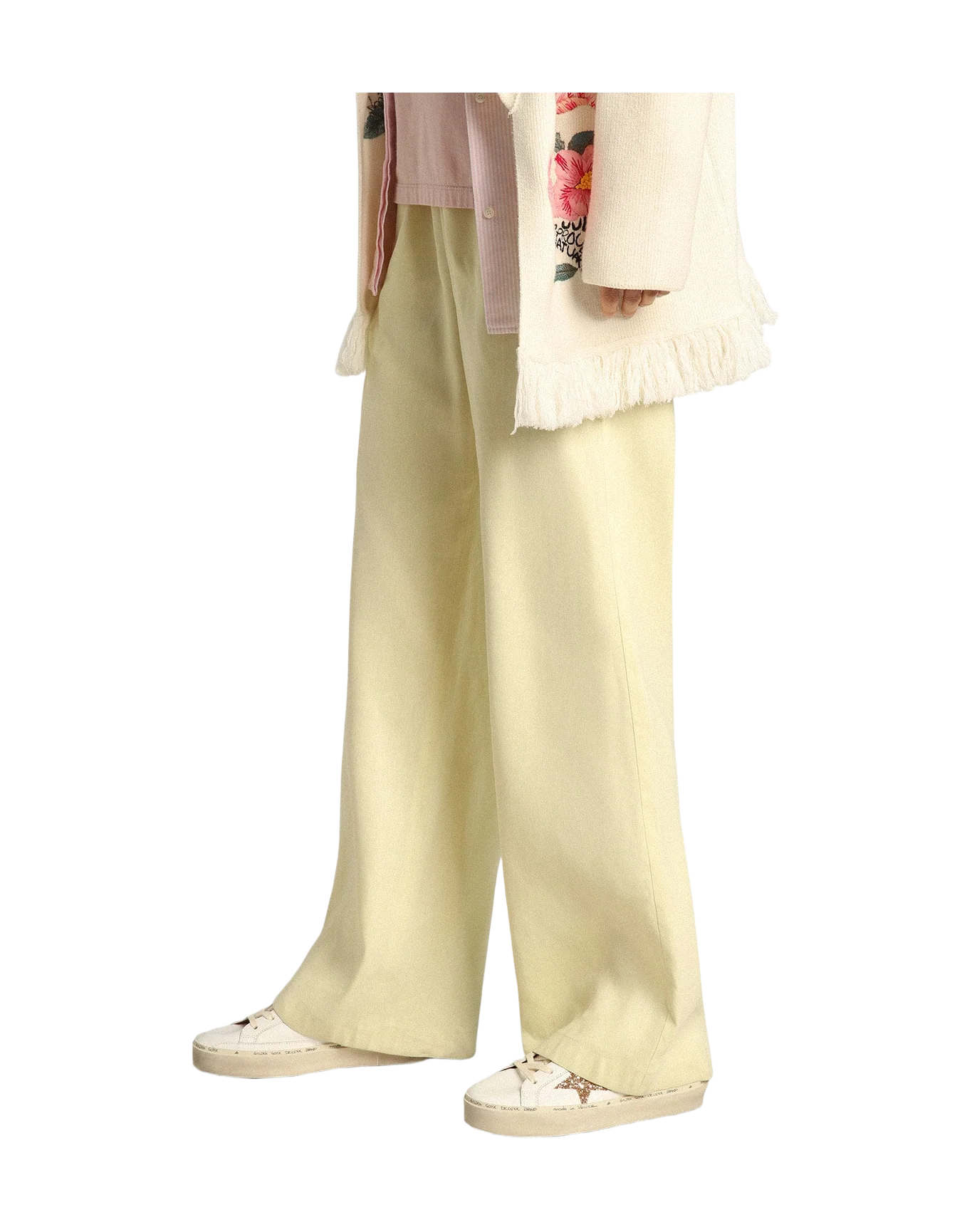 Women | Hi Star with Gold Glitter Star | White x Gold x Beige - Image 9