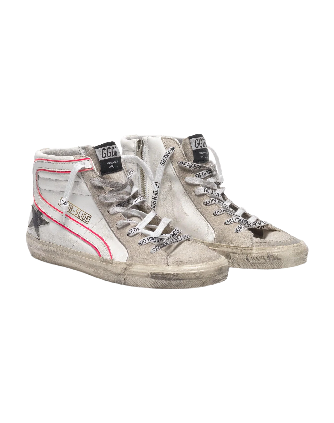 Women | High Sneakers White with Pink Comma & Grey Star - Image 7