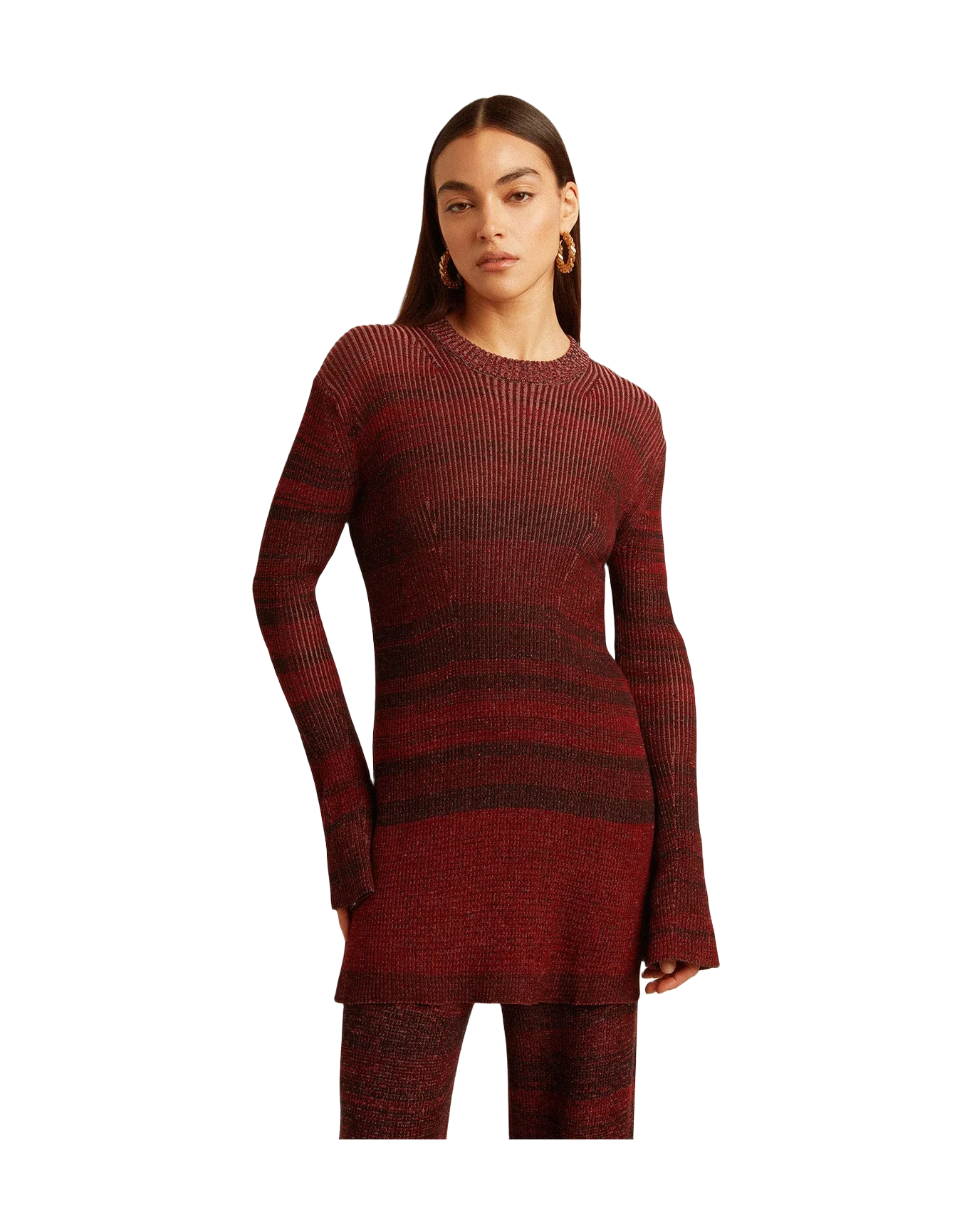 Women | Irregular-Striped Cotton Dress | Catawba Grape - Image 13