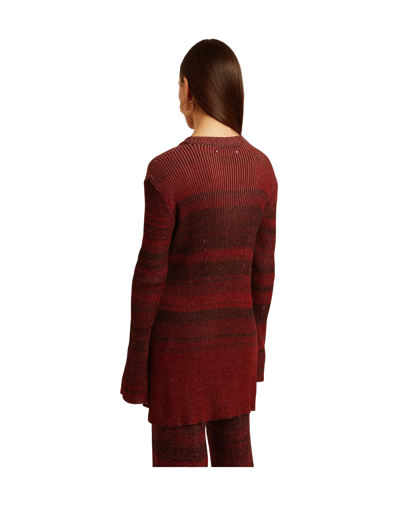 Women | Irregular-Striped Cotton Dress | Catawba Grape - Image 4