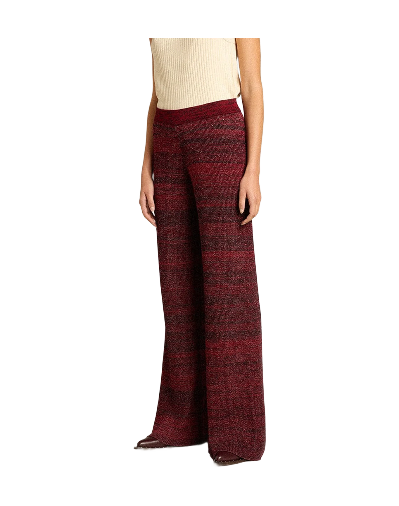 Women | Irregular-Striped Cotton Pants | Catawba Grape - Image 11