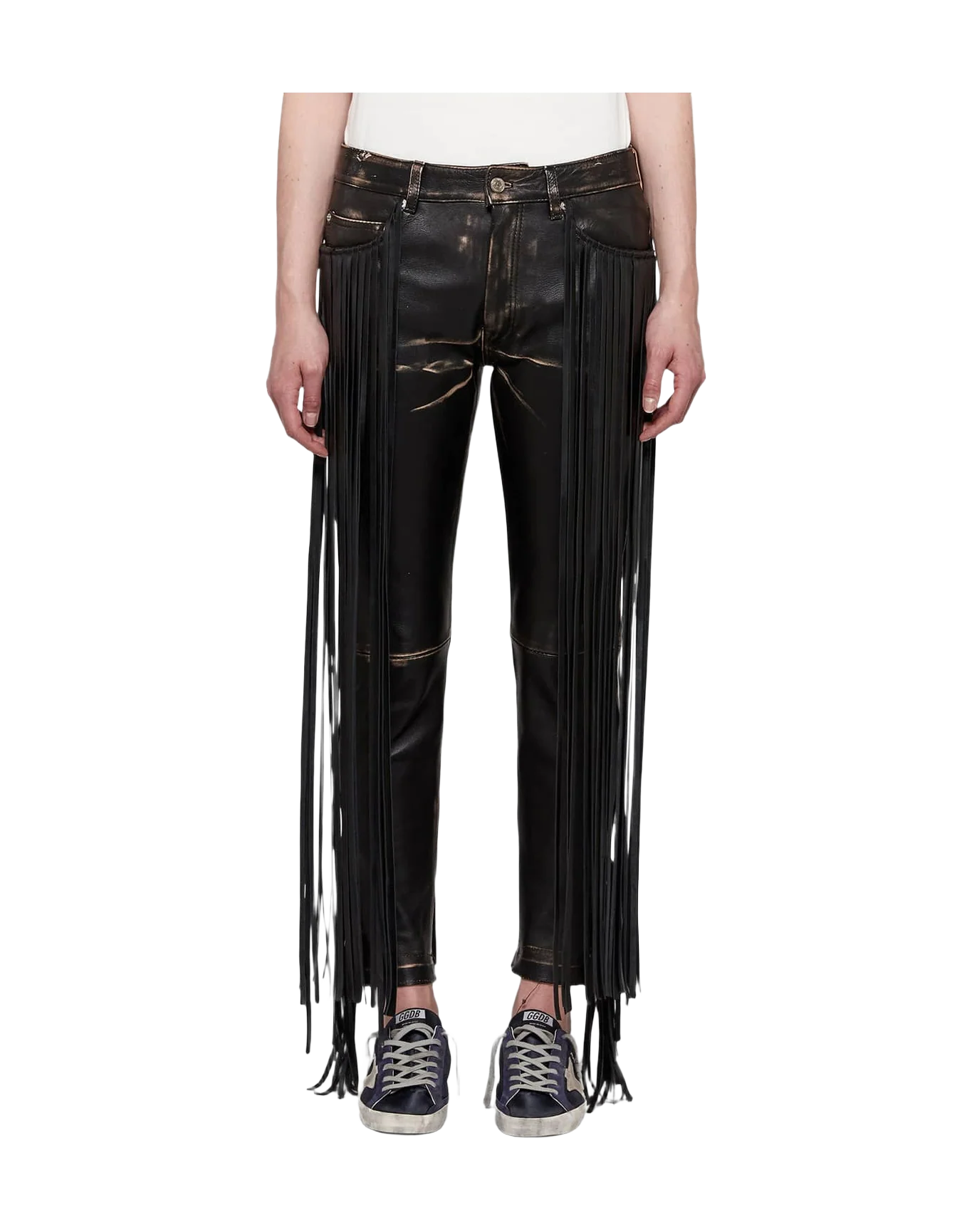 Women | Jolly Trousers Vintage-Look Nappa Leather with Fringe - Image 2
