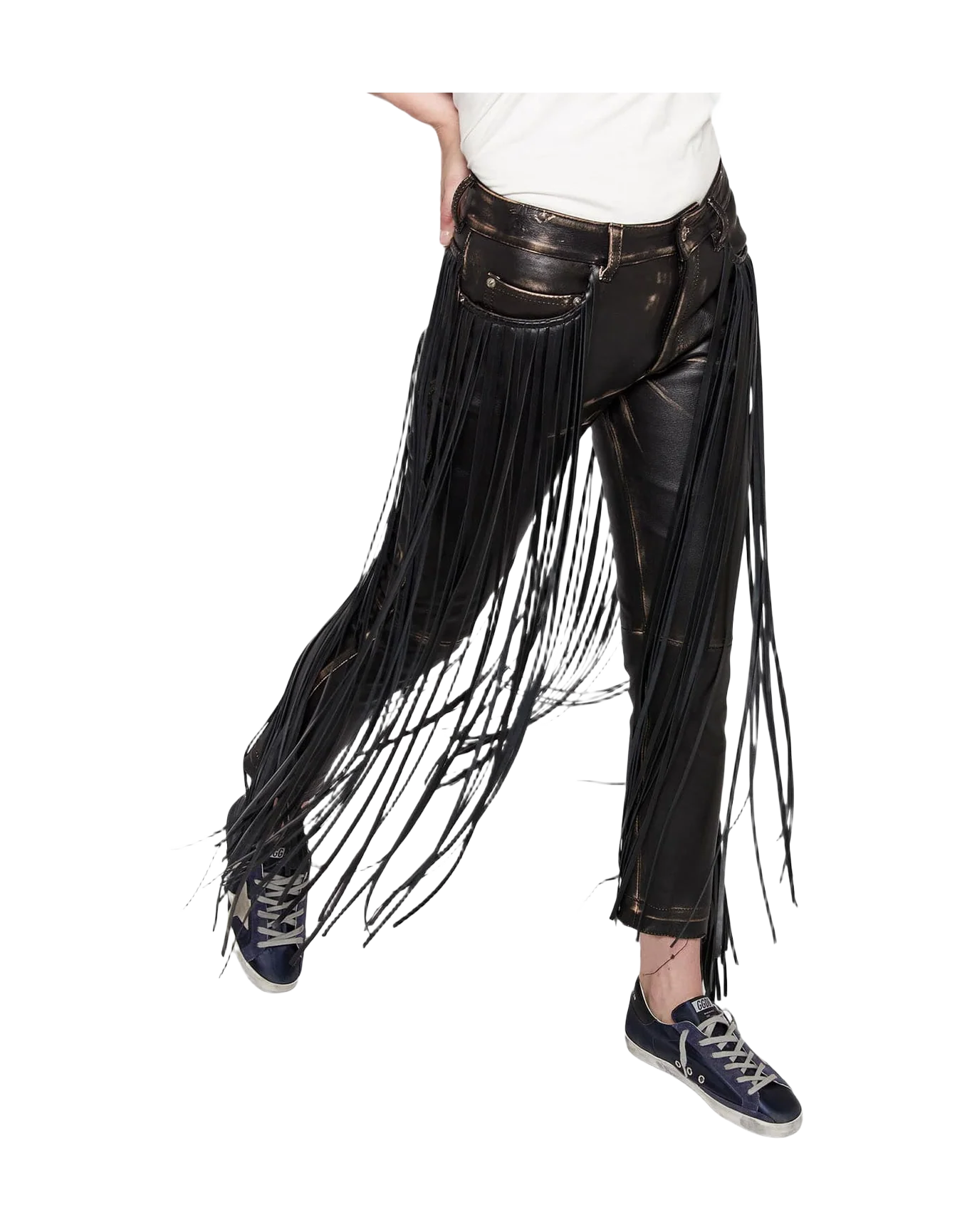 Women | Jolly Trousers Vintage-Look Nappa Leather with Fringe - Image 4
