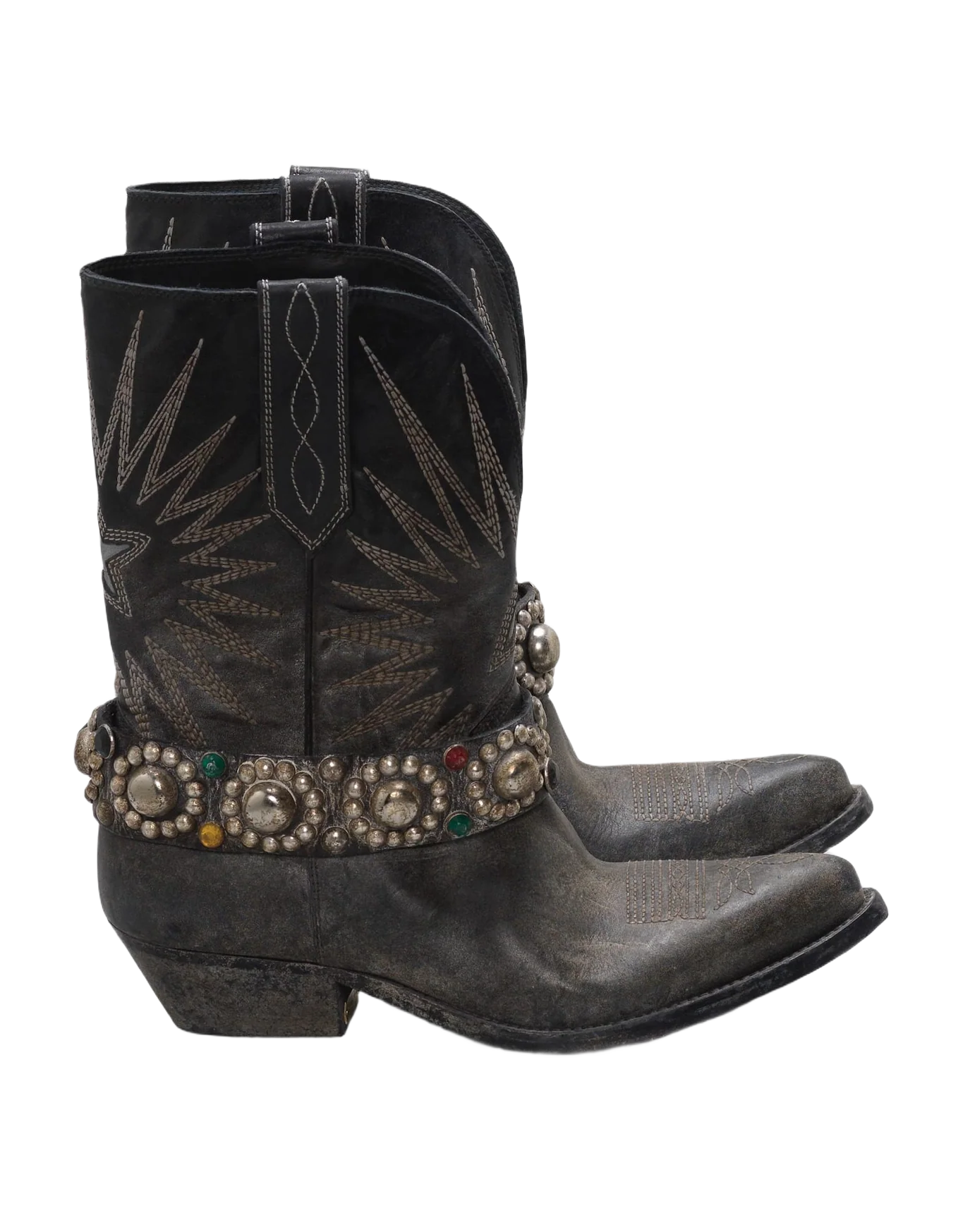 Women | Low Wish Star Boots Leather with Studded Strap - Image 4