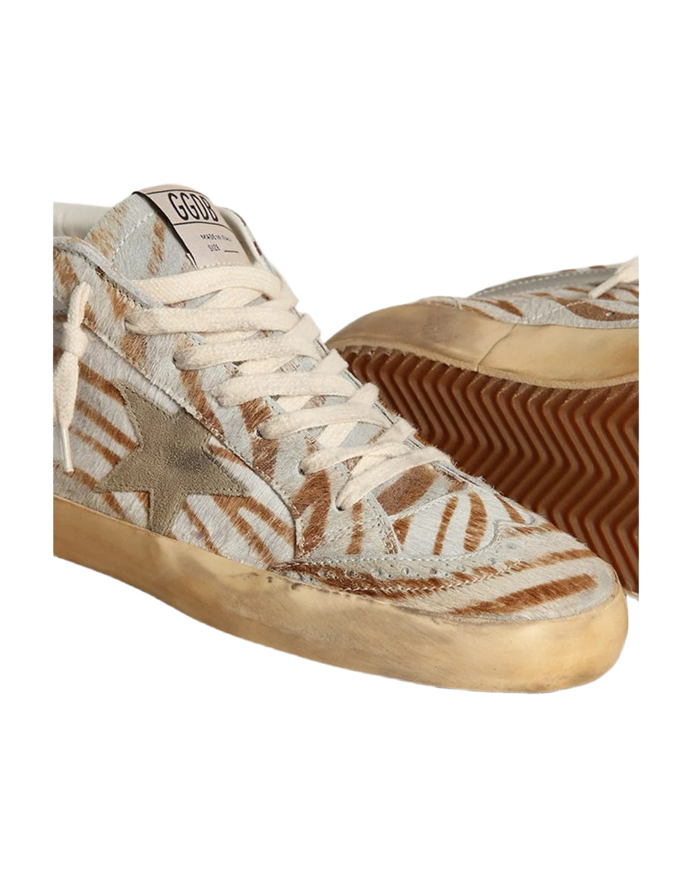 Women | Mid Star Beige Brown with Taupe Star & Honey Heel Tab | Beige Brown x Taupe x Silver x Honey