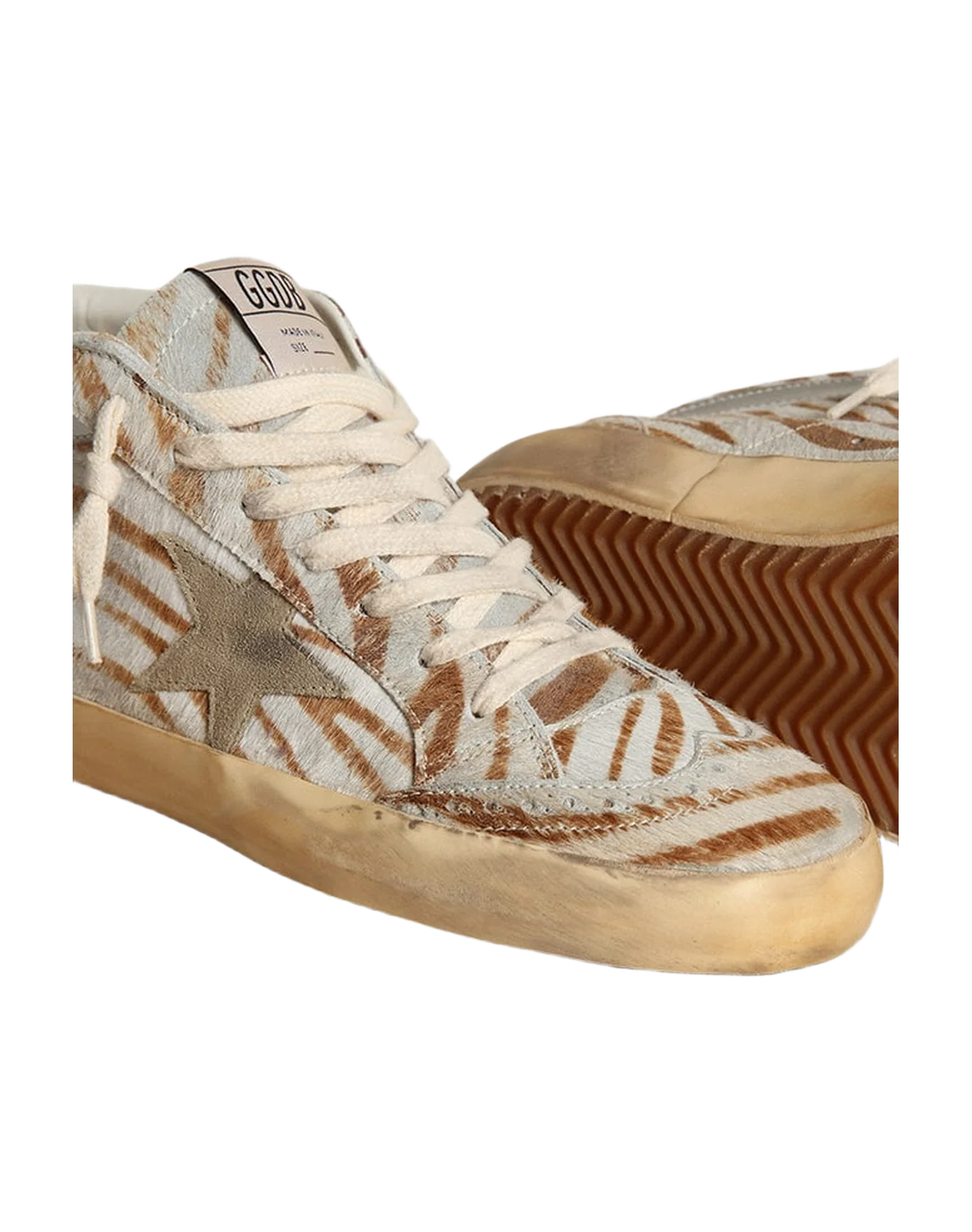Women | Mid Star Beige Brown with Taupe Star & Honey Heel Tab | Beige Brown x Taupe x Silver x Honey - Image 6